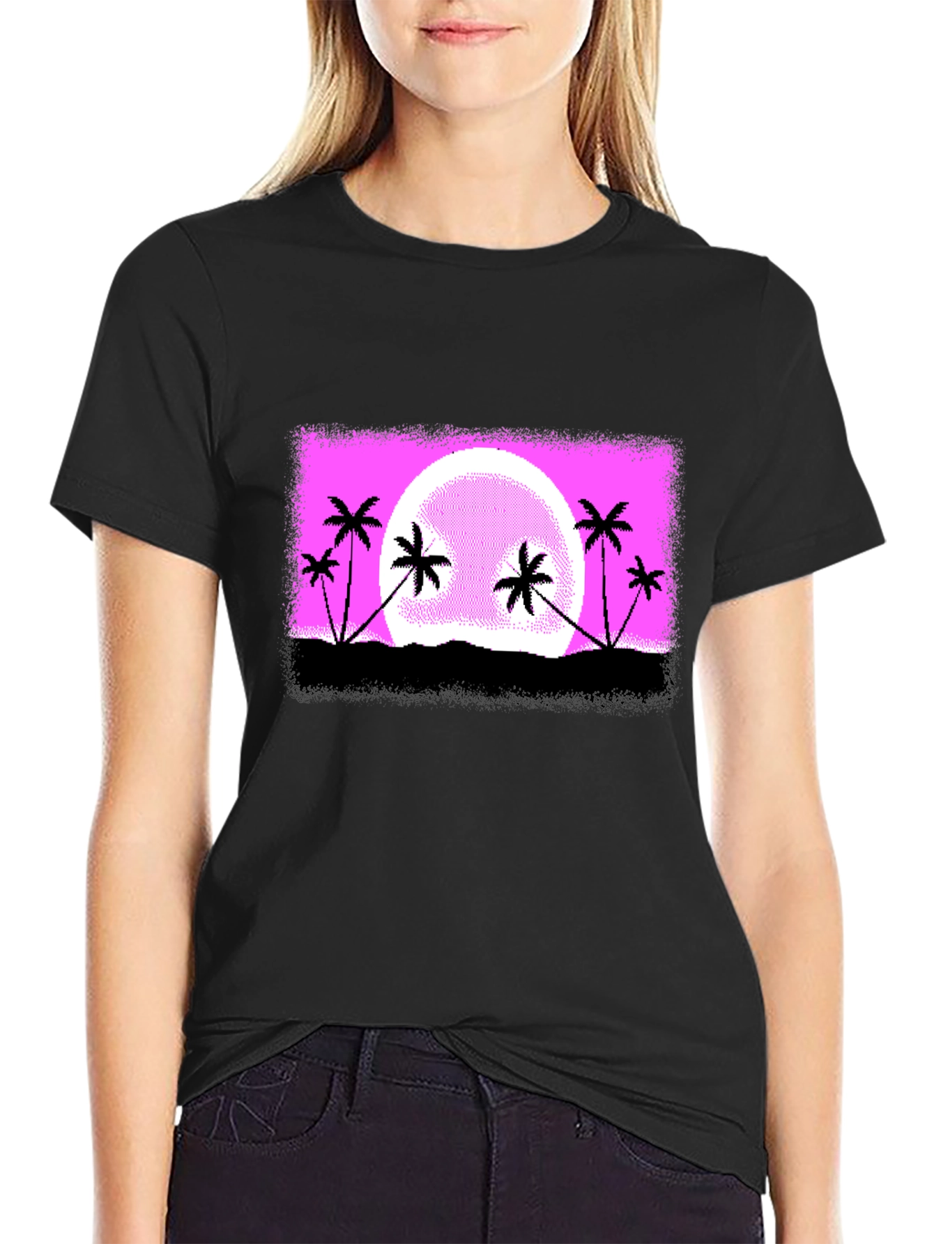 Retro Palm Tree Sunset T-Shirt