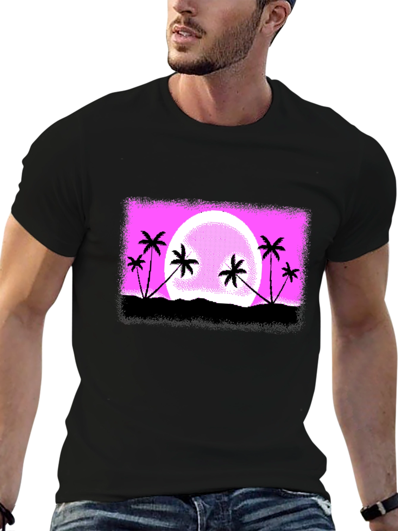 Retro Palm Tree Sunset T-Shirt