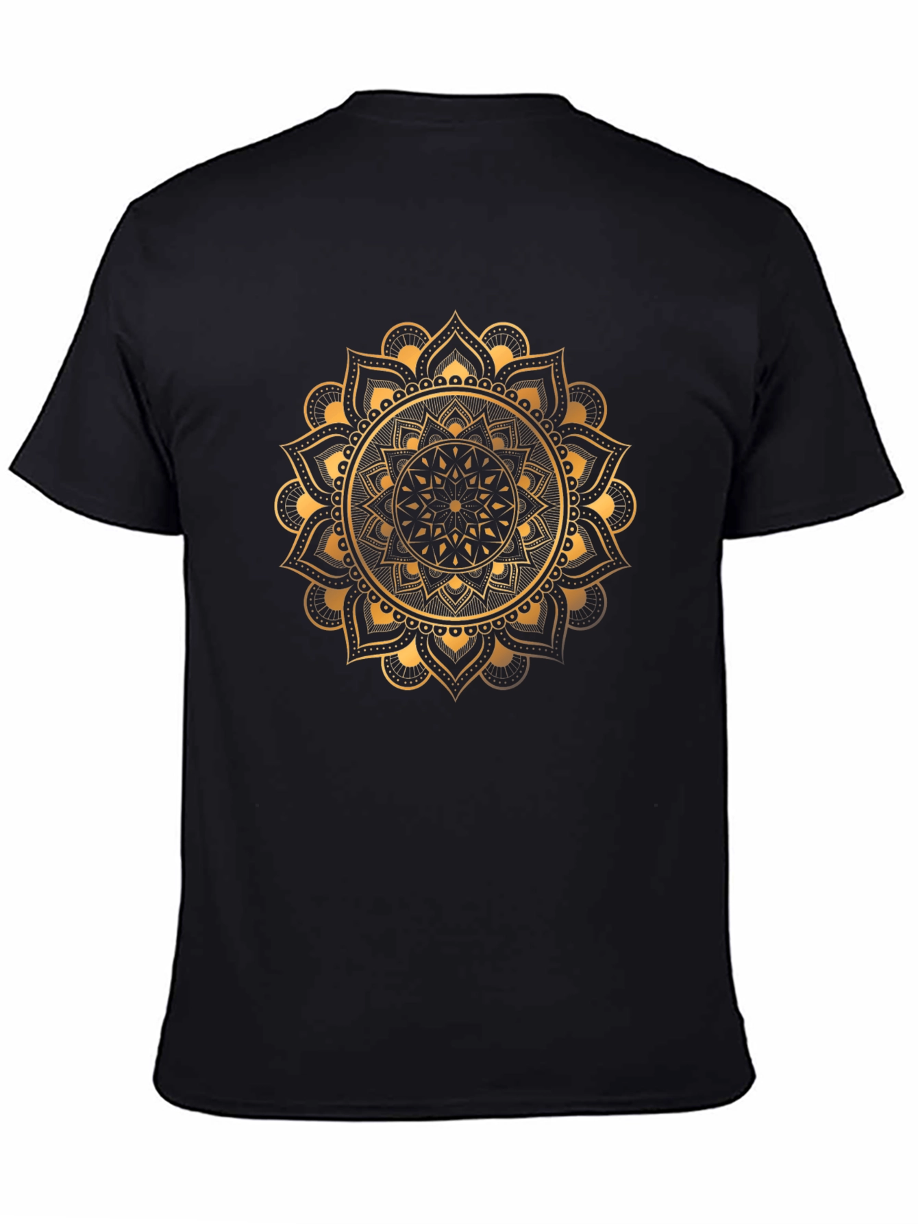 Golden Mandala Graphic Tee - Stylish Black T-Shirt
