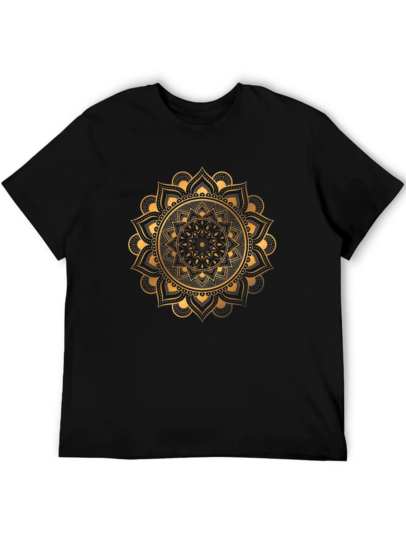 Golden Mandala Graphic Tee - Stylish Black T-Shirt