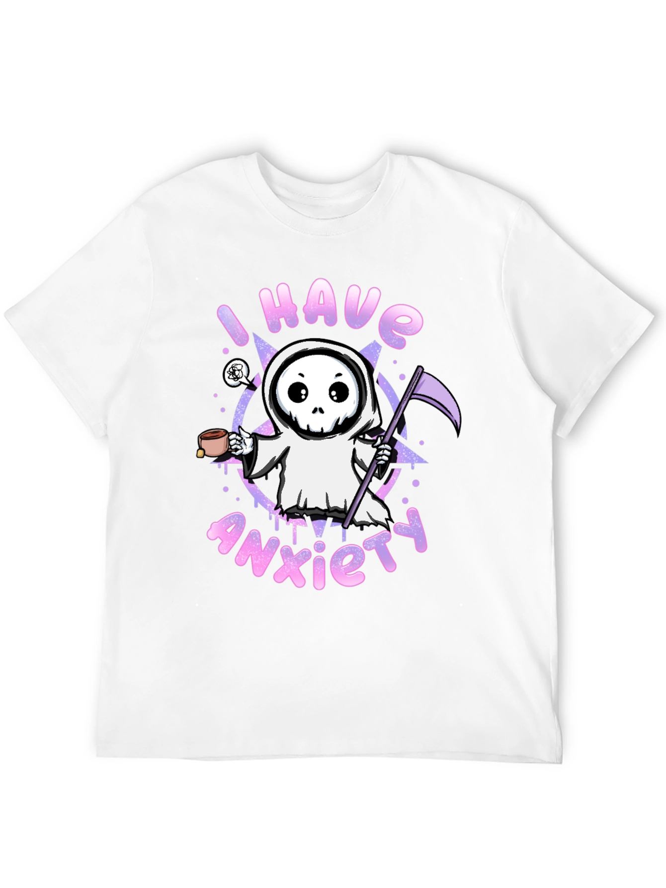 Anxiety Grim Reaper Black Graphic T-Shirt