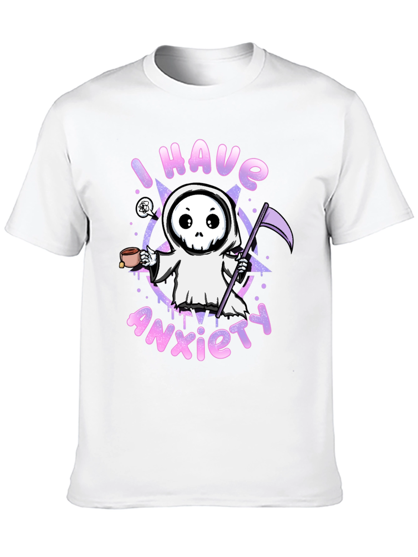 Anxiety Grim Reaper Black Graphic T-Shirt