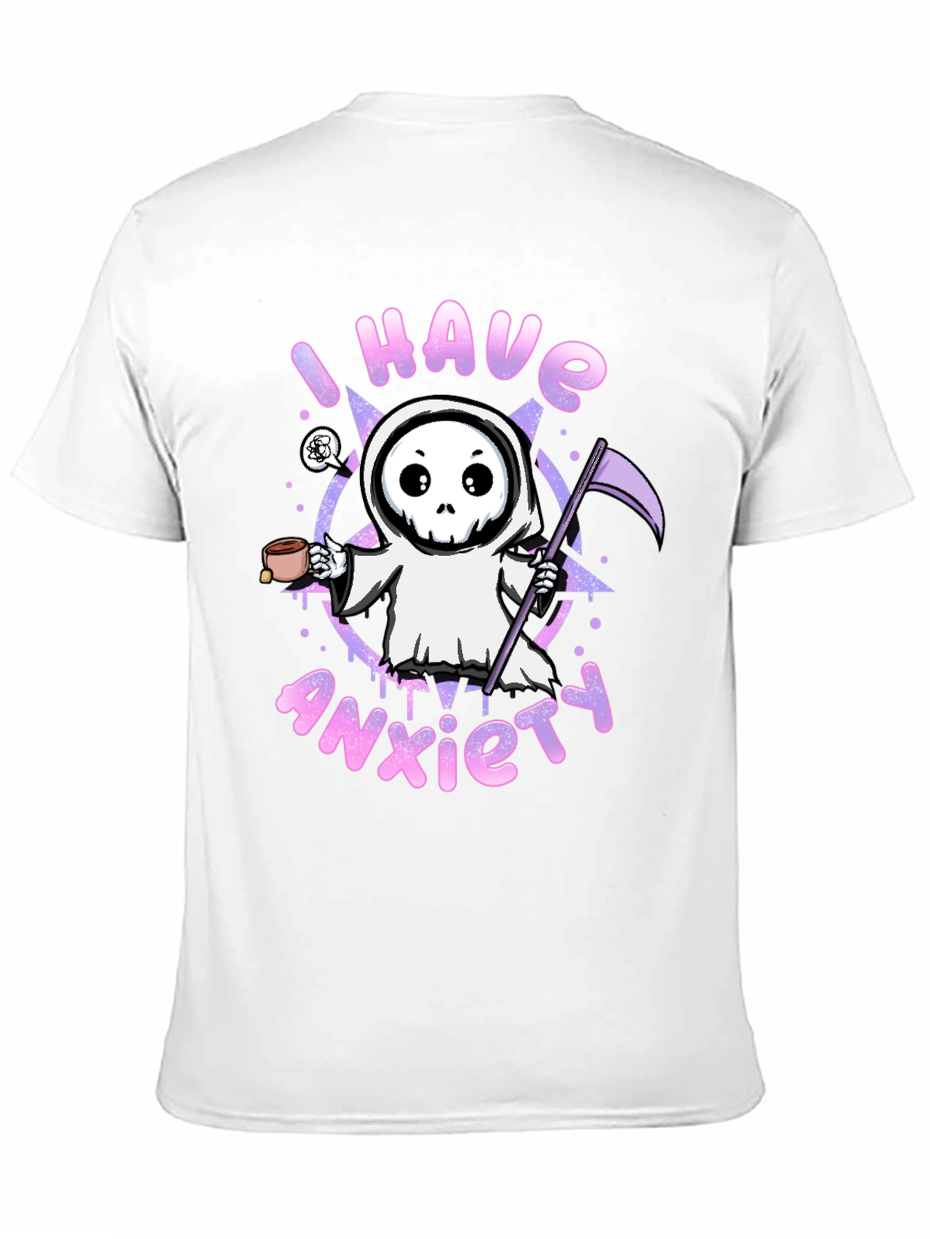 Anxiety Grim Reaper Black Graphic T-Shirt