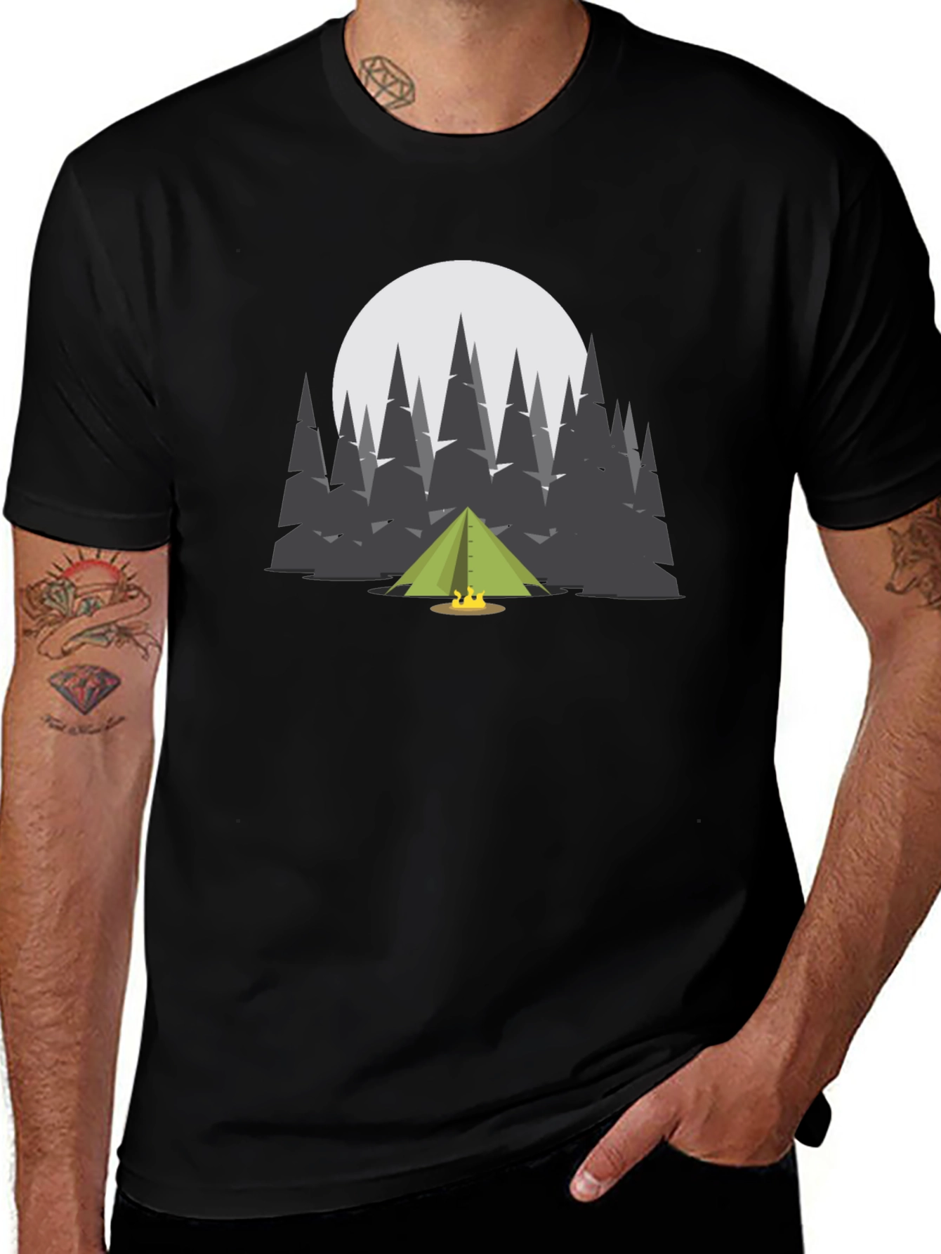 Camping Under the Moon Graphic Tee