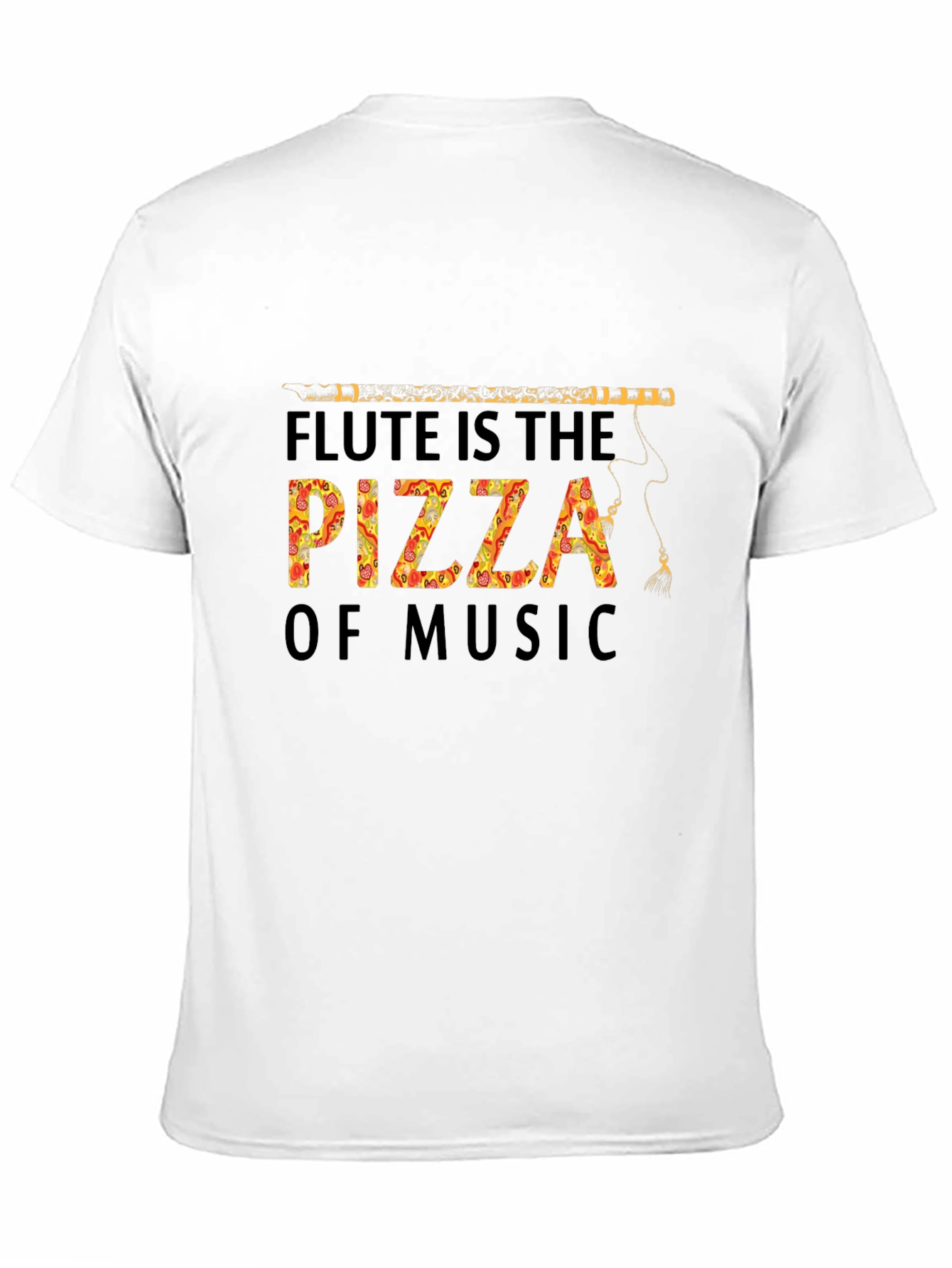 Flute Pizza Music T-Shirt - Funny Foodie Tee