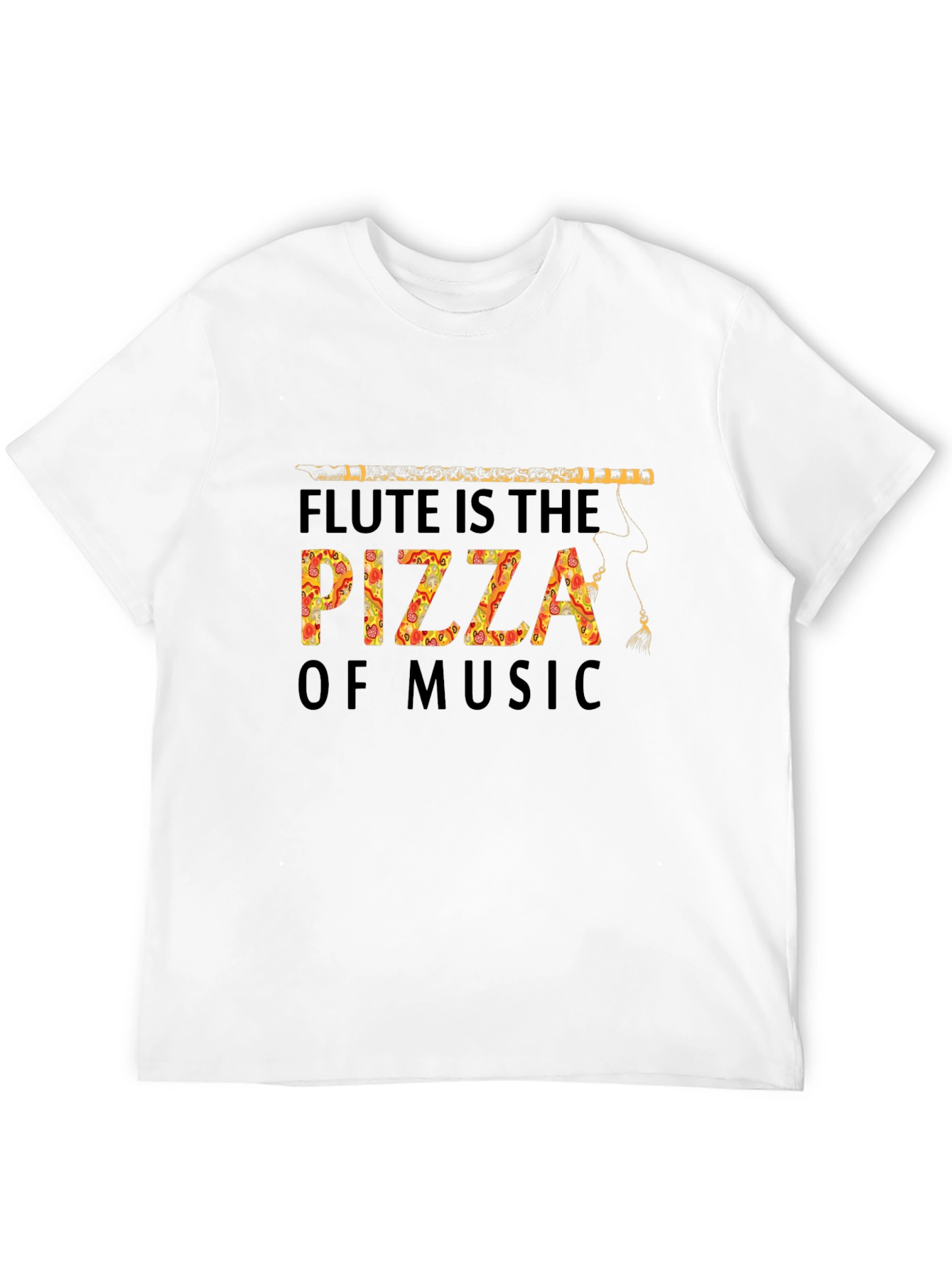Flute Pizza Music T-Shirt - Funny Foodie Tee