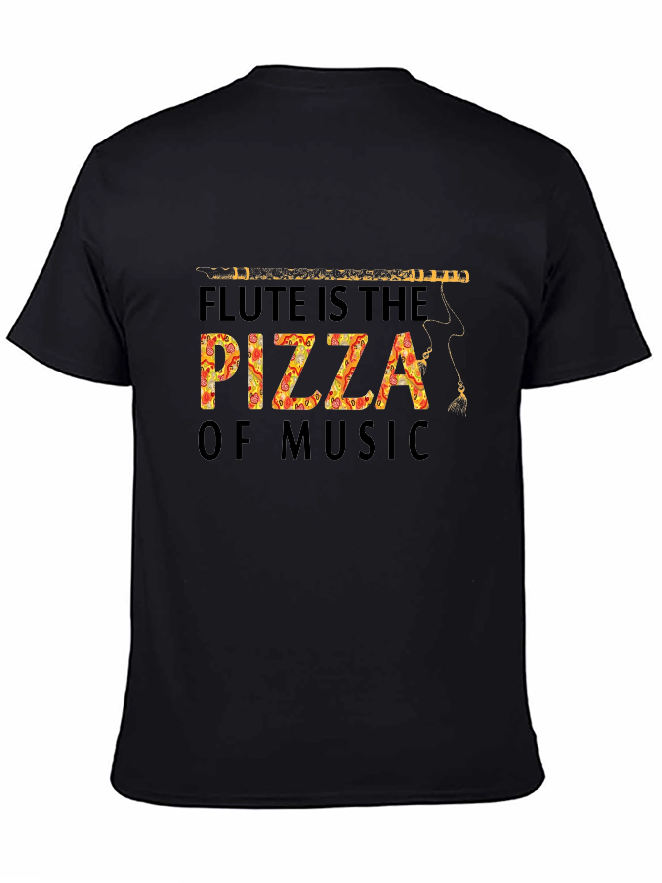Flute Pizza Music T-Shirt - Funny Foodie Tee