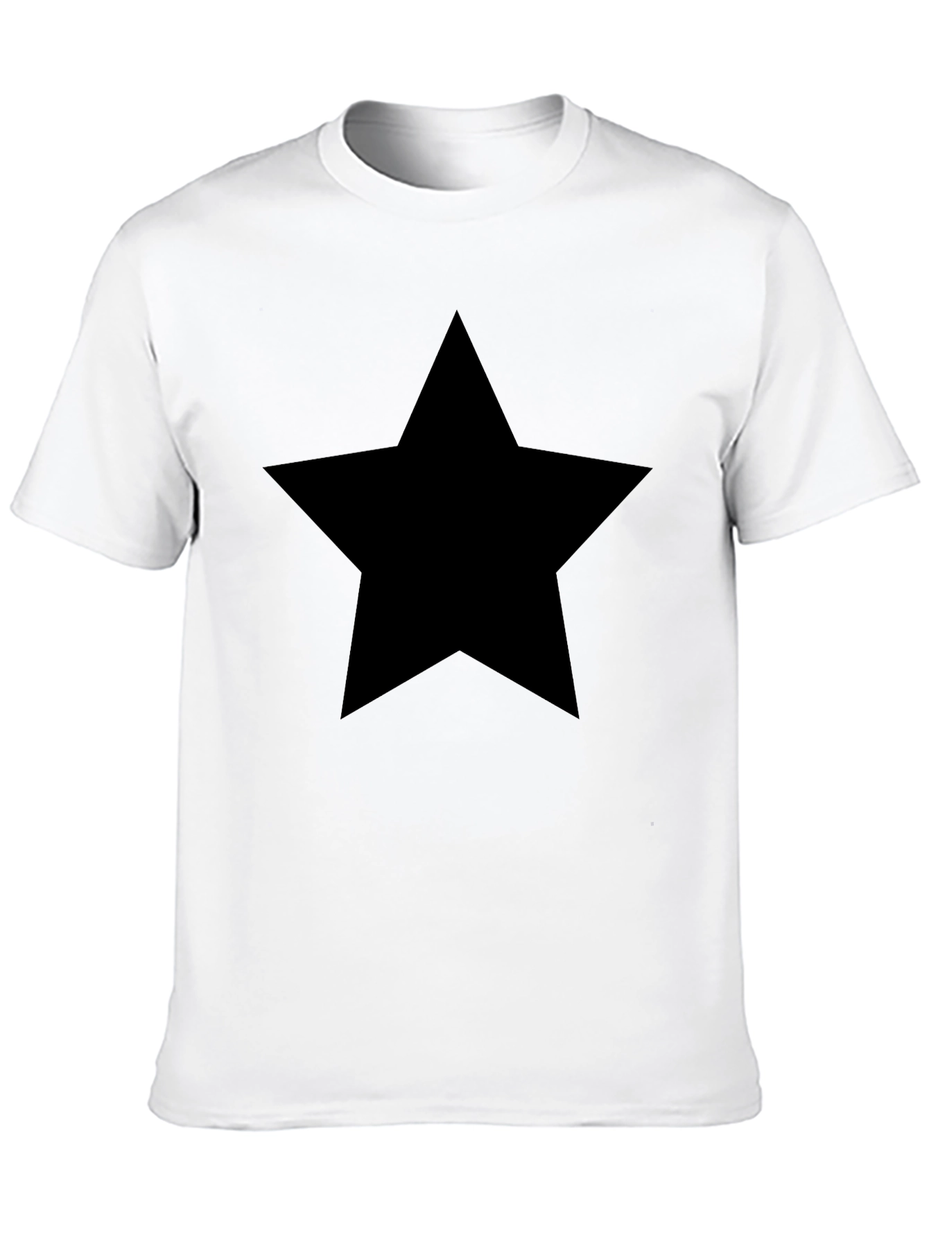 Bold Star Graphic Tee - Black Cotton T-Shirt