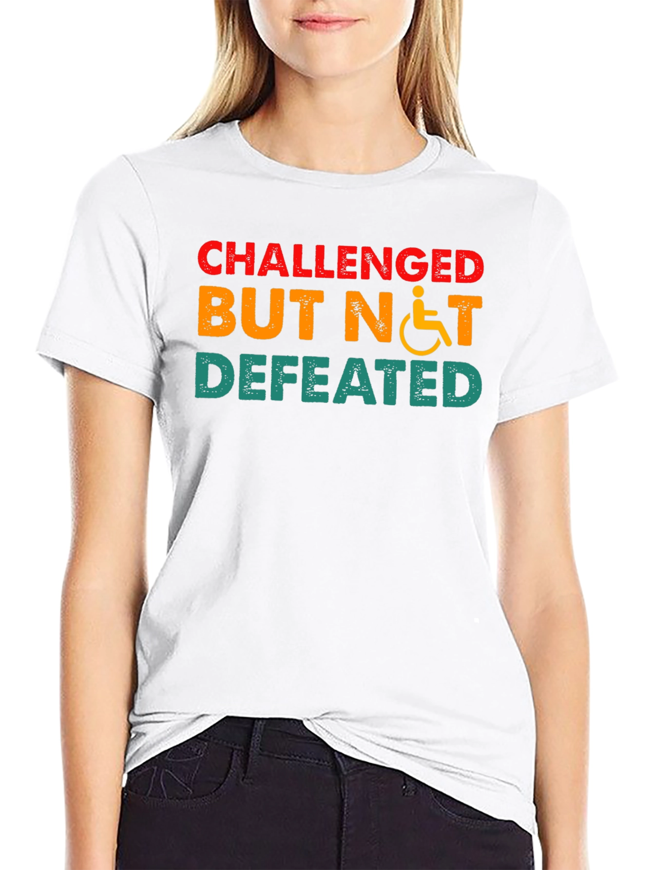 Challenged But Not Defeated T-Shirt Disability Awareness