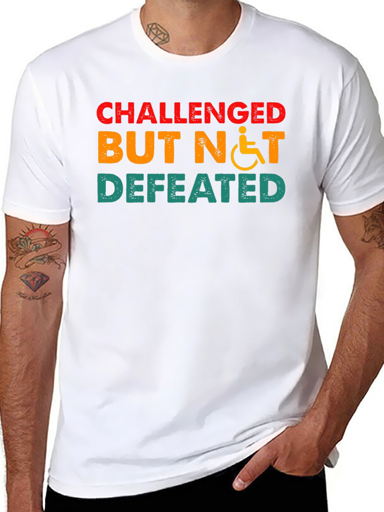 Challenged But Not Defeated T-Shirt Disability Awareness