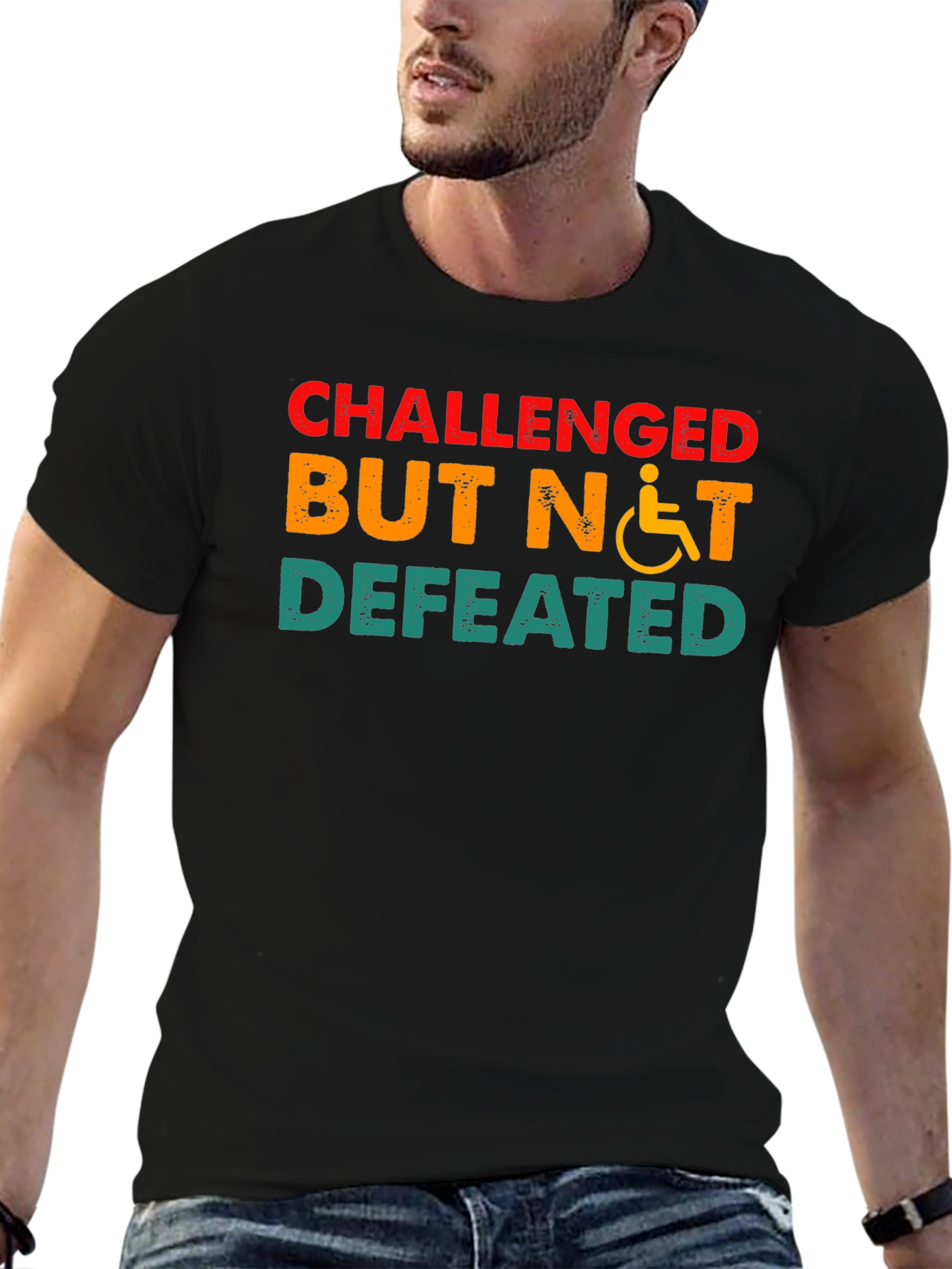 Challenged But Not Defeated T-Shirt Disability Awareness