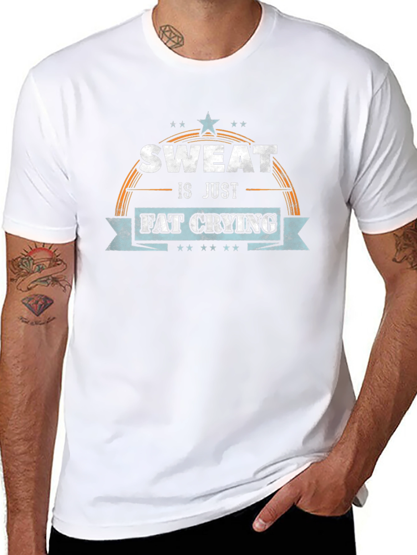 Sweat is Just Fat Crying Graphic T-Shirt