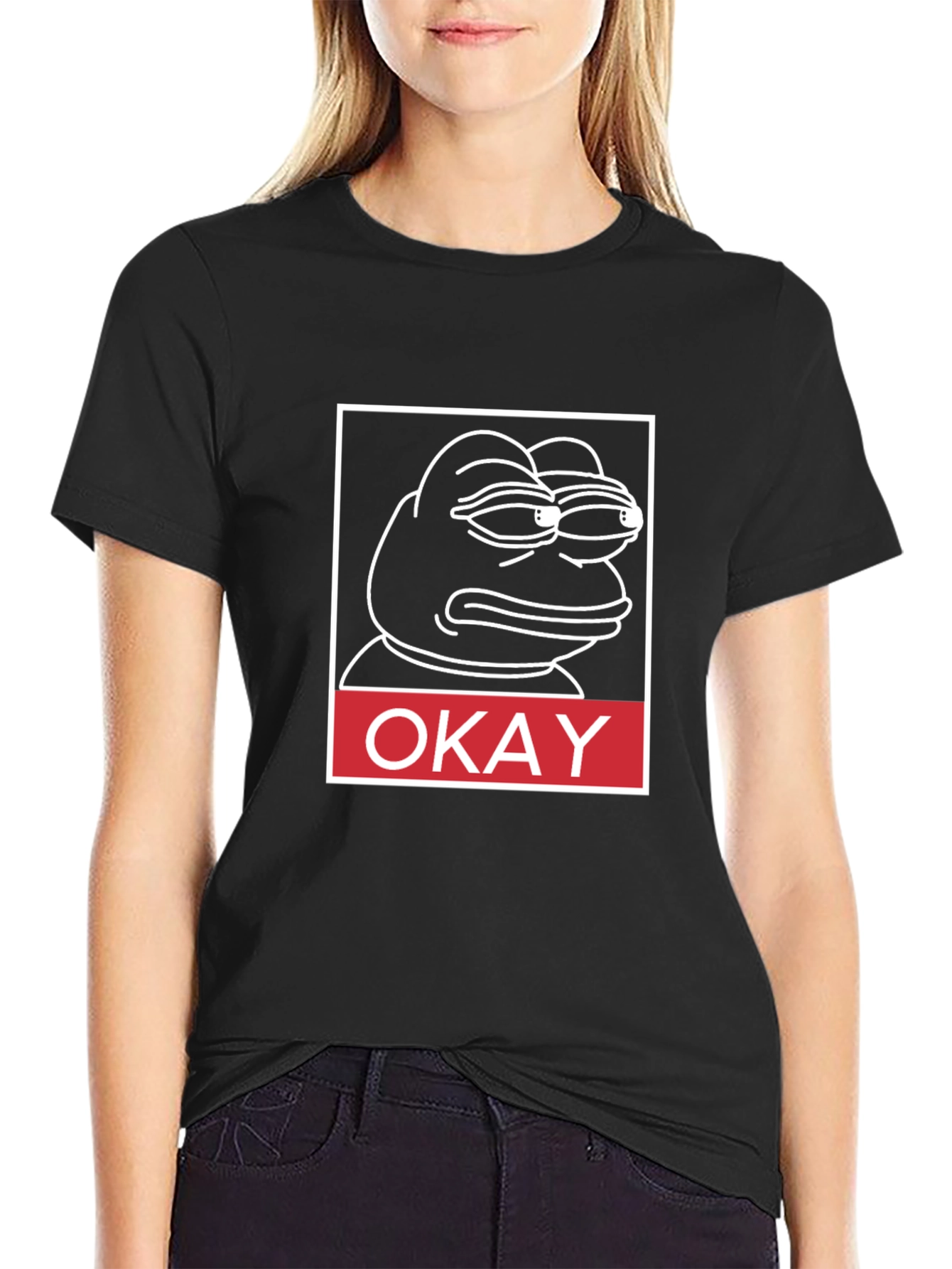 Okay Pepe T-Shirt - Black Graphic Tee