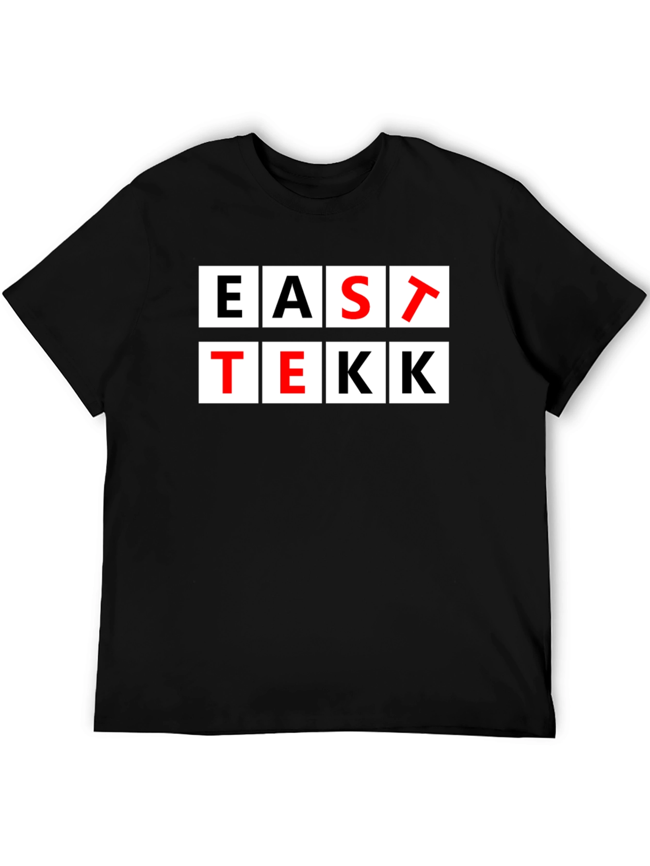EAST TEKK Black Graphic Tee - Stylish Urban T-Shirt