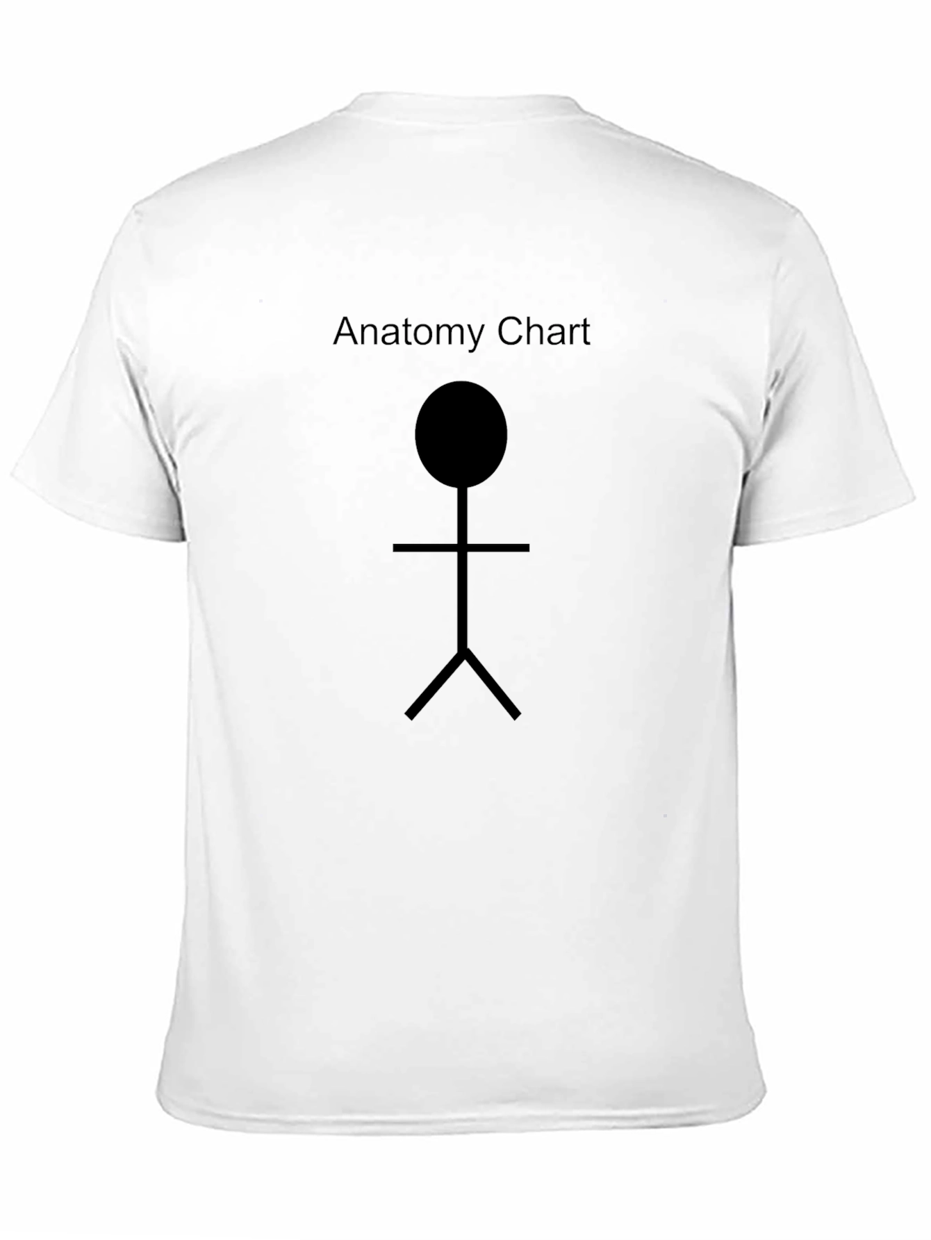 Anatomy Chart Black T-Shirt - Funny Stick Figure