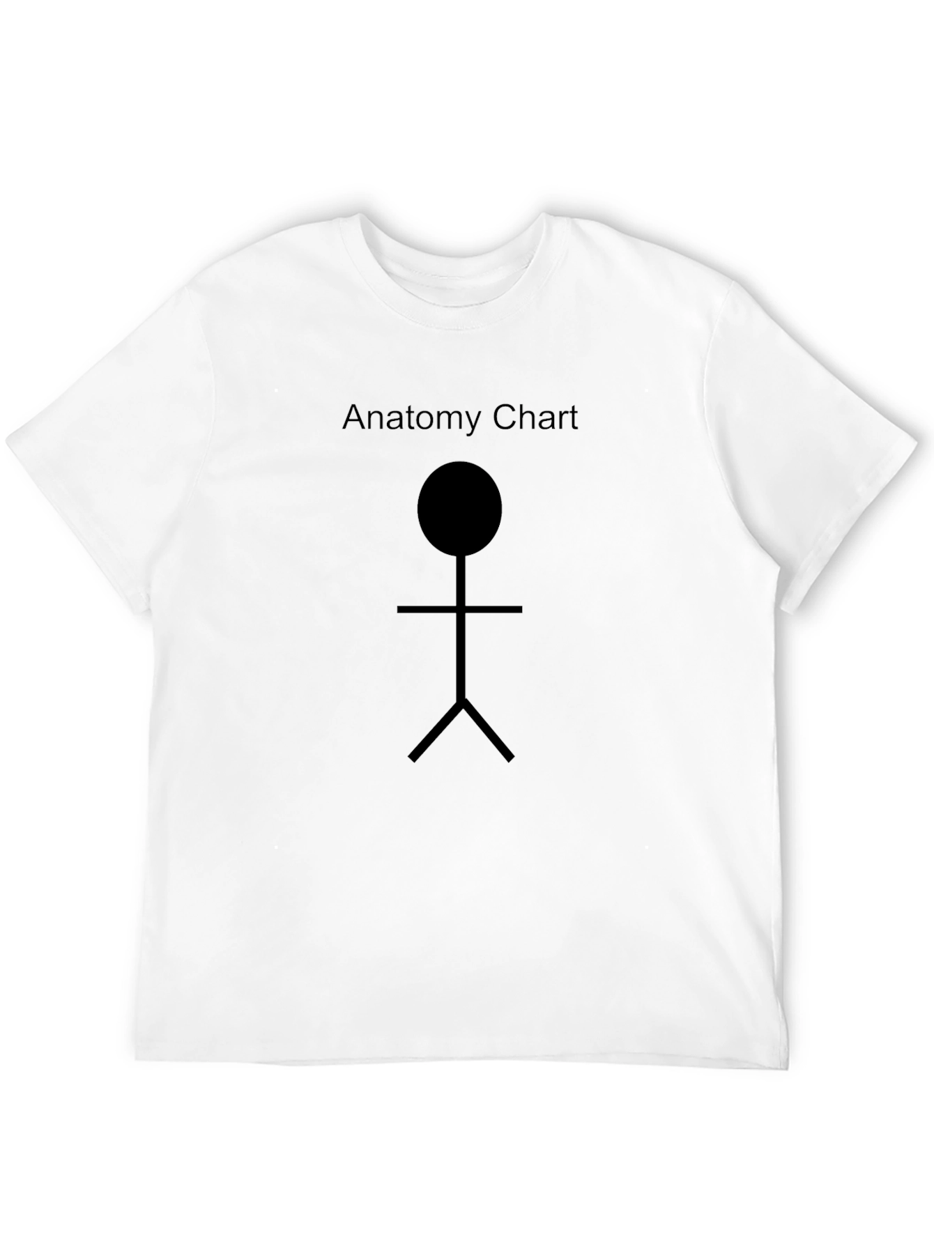 Anatomy Chart Black T-Shirt - Funny Stick Figure