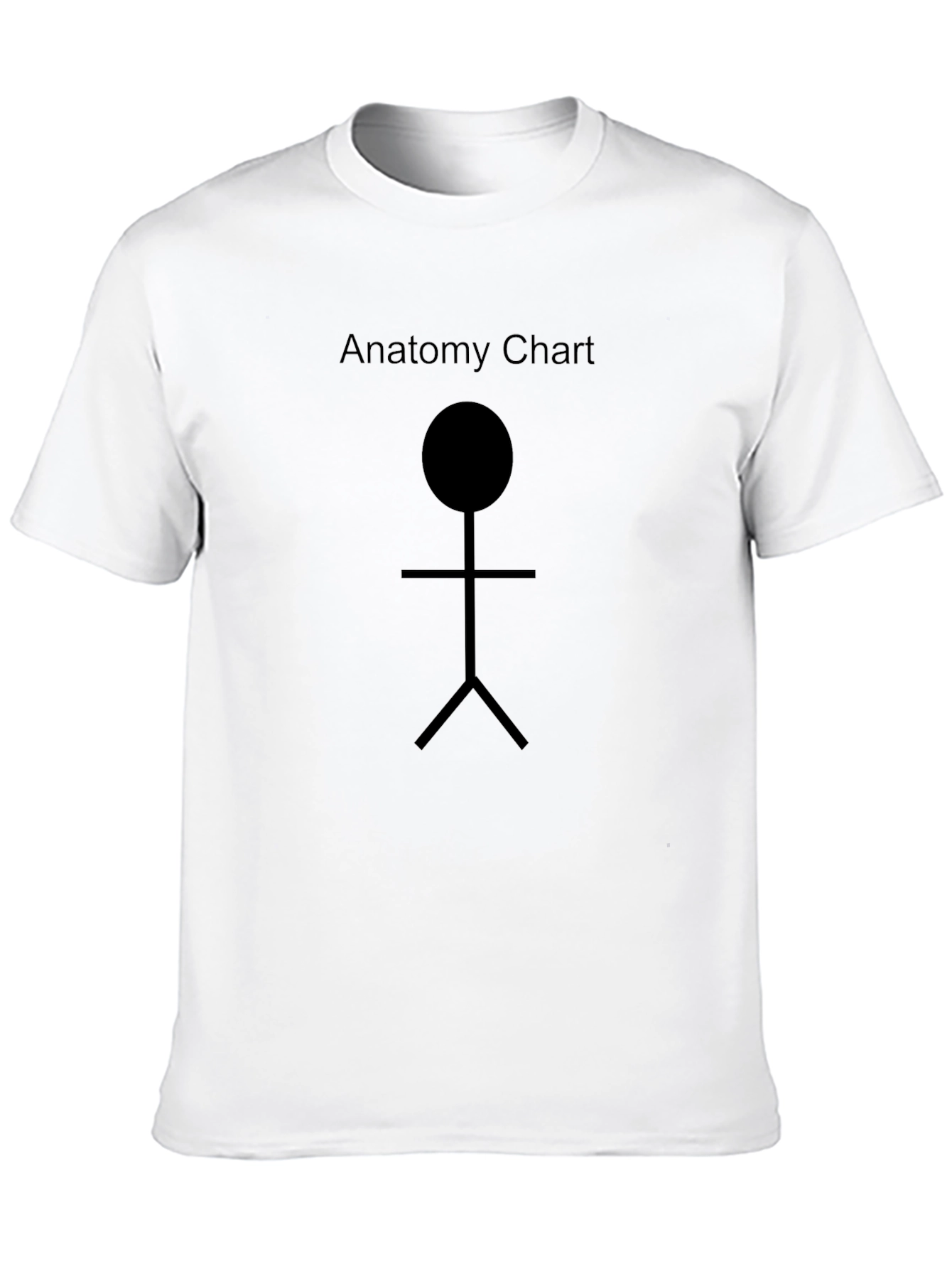 Anatomy Chart Black T-Shirt - Funny Stick Figure