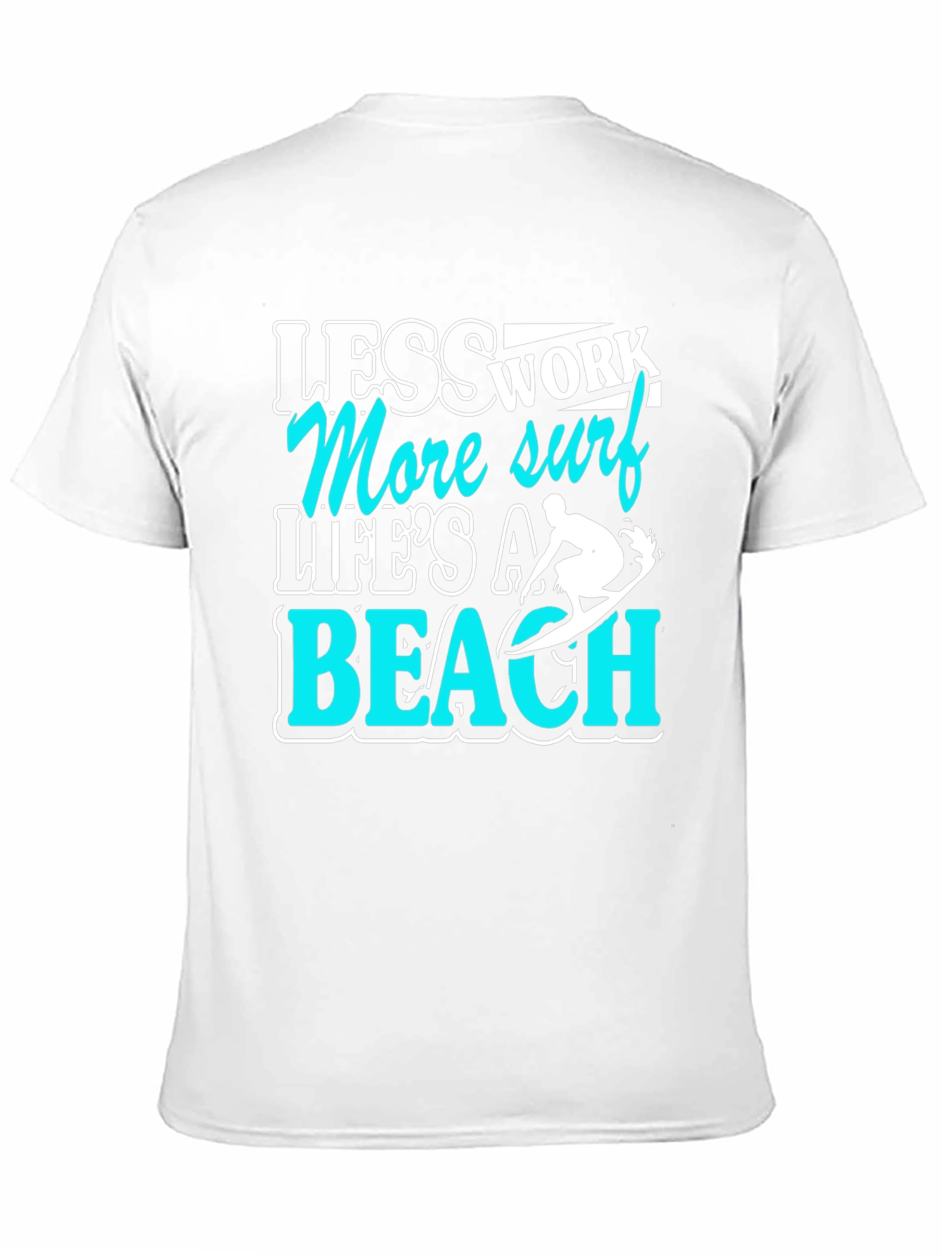 Less Work More Surf Black Graphic T-Shirt