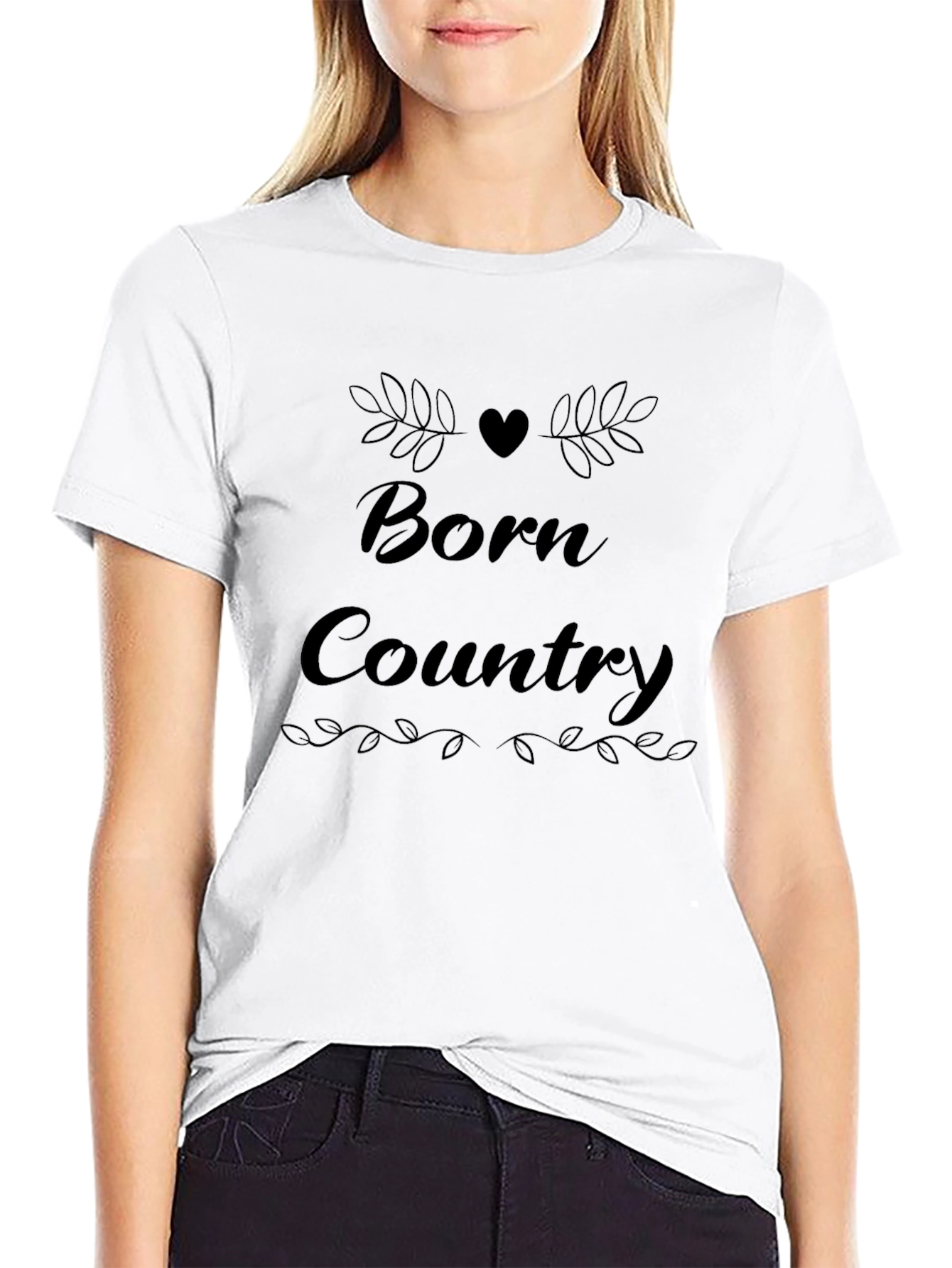 Born Country Graphic Tee - Stylish Black T-Shirt