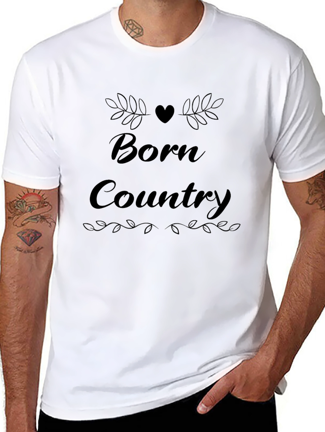 Born Country Graphic Tee - Stylish Black T-Shirt