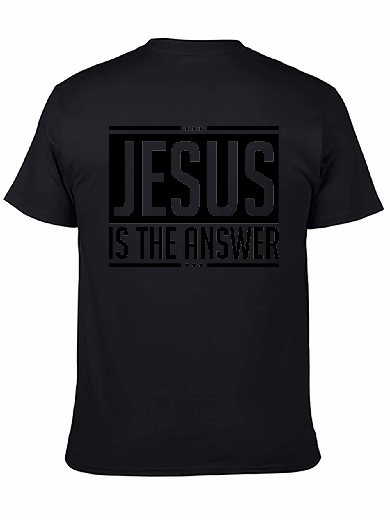Jesus Is The Answer Black Graphic T-Shirt