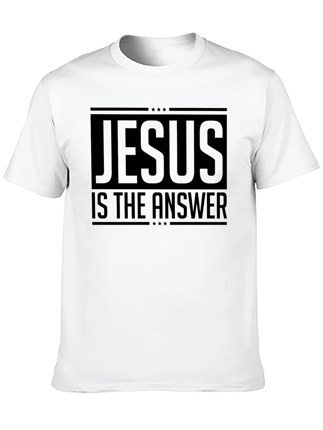 Jesus Is The Answer Black Graphic T-Shirt