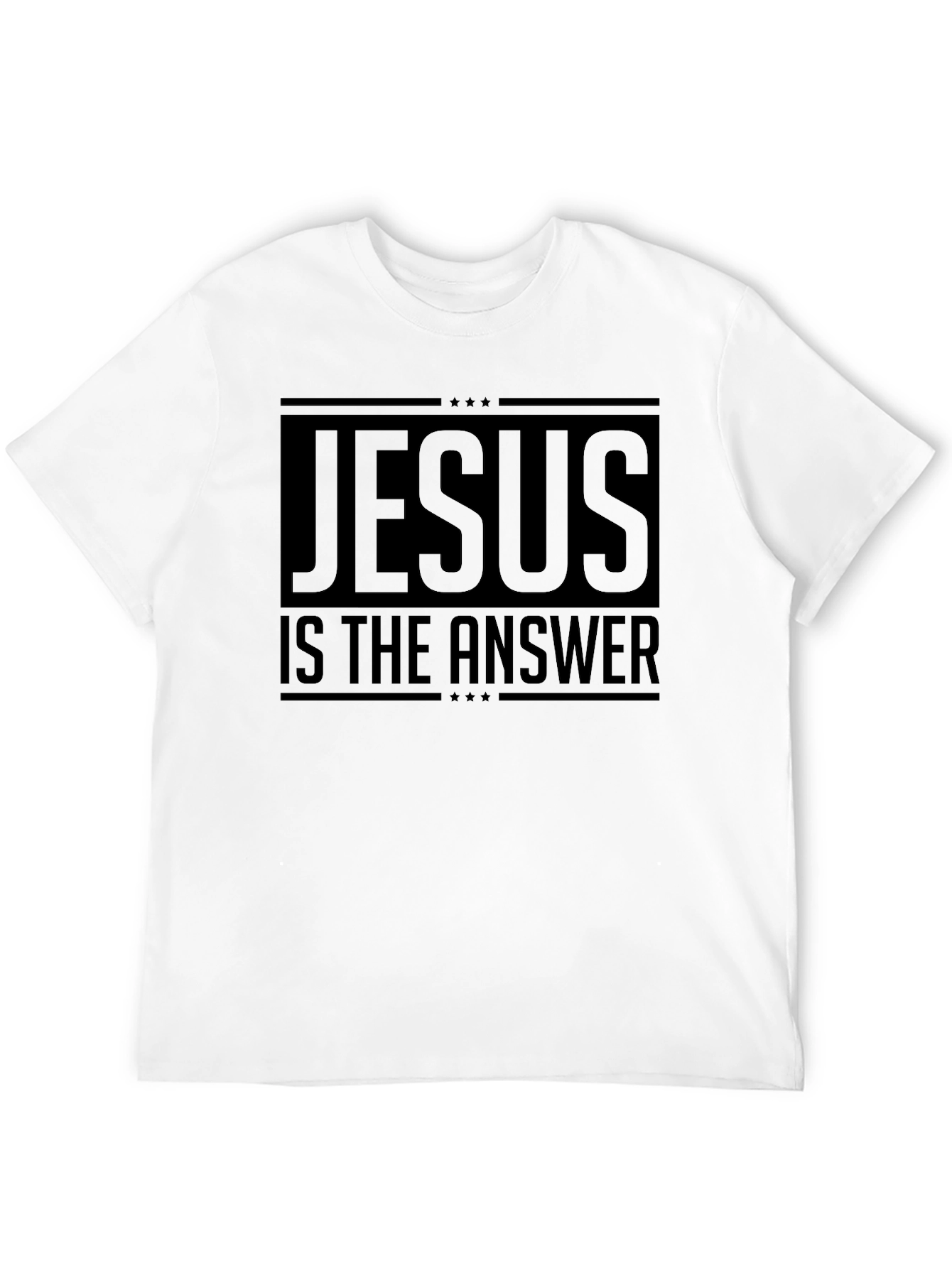 Jesus Is The Answer Black Graphic T-Shirt