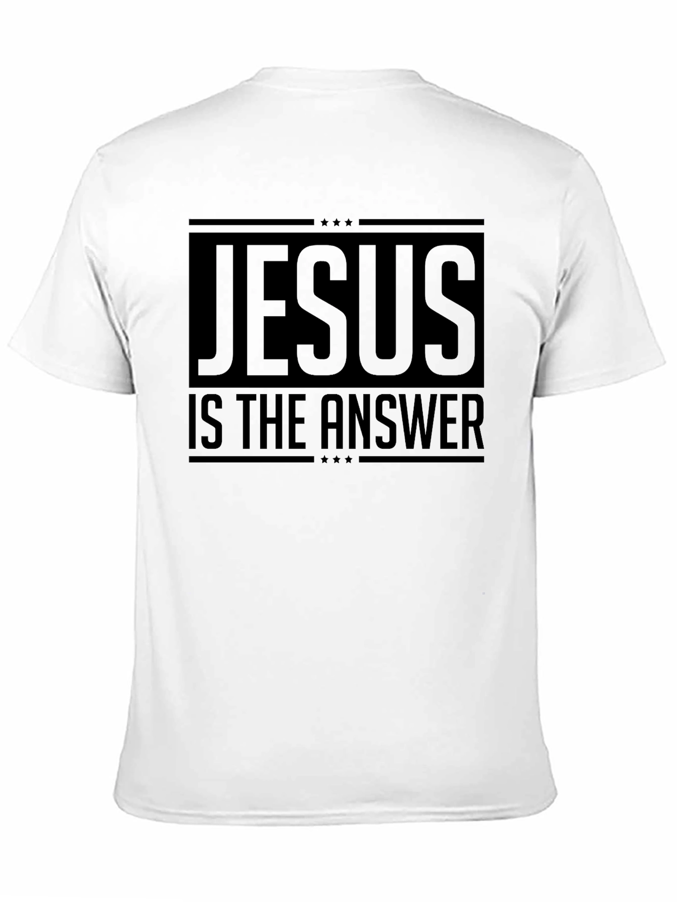 Jesus Is The Answer Black Graphic T-Shirt