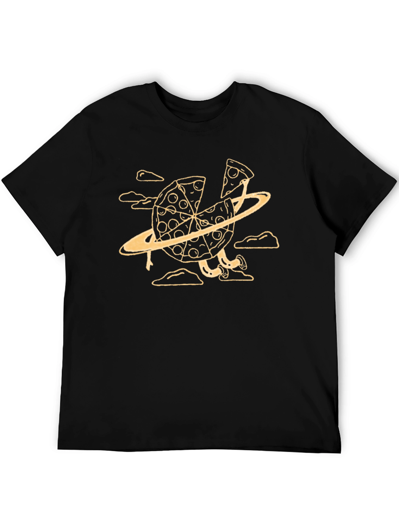 Pizza Planet Graphic Tee - Black Cotton T-Shirt