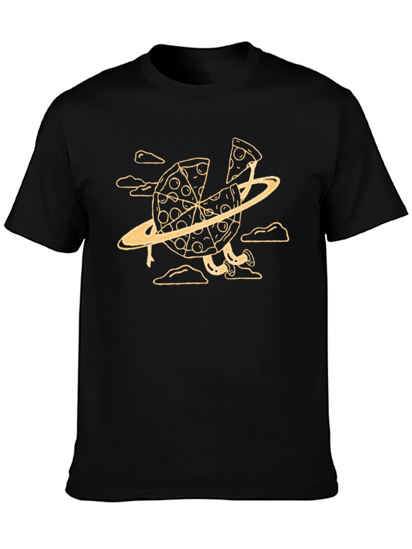 Pizza Planet Graphic Tee - Black Cotton T-Shirt