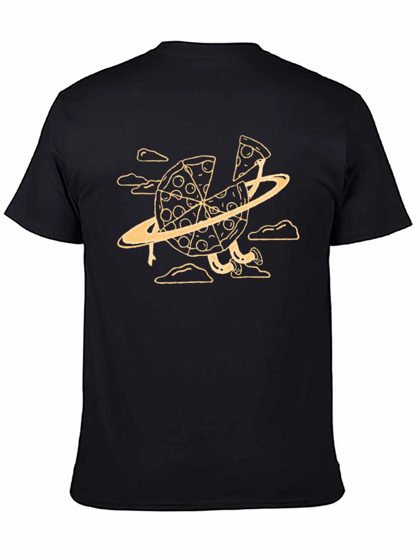 Pizza Planet Graphic Tee - Black Cotton T-Shirt