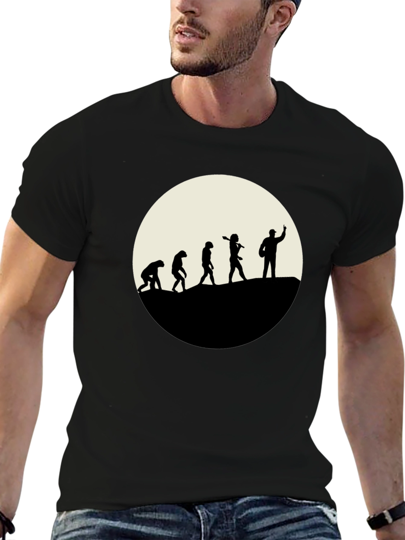 Evolution of Man T-Shirt - Black Graphic Tee