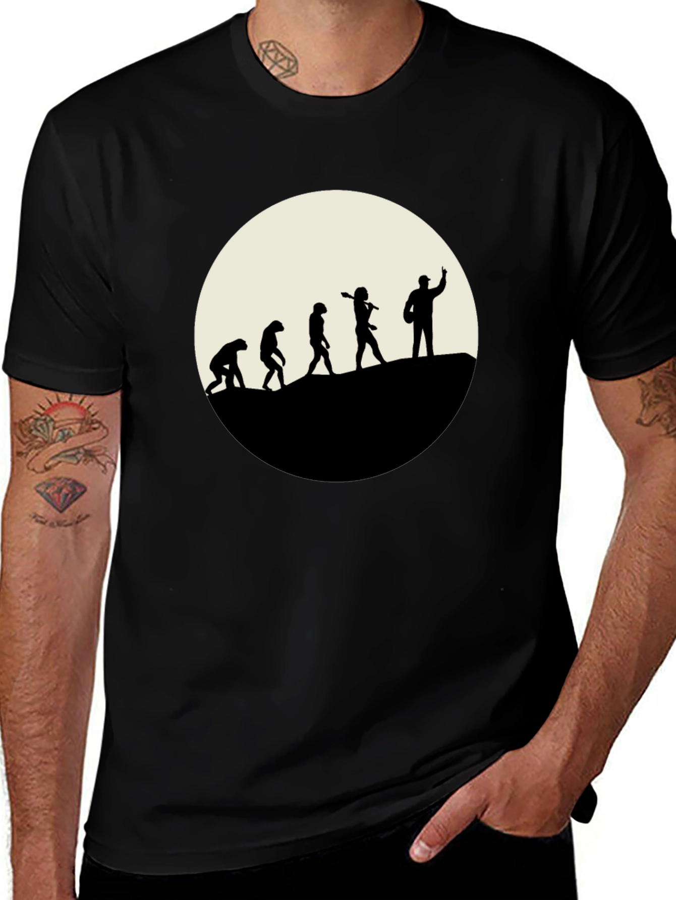 Evolution of Man T-Shirt - Black Graphic Tee
