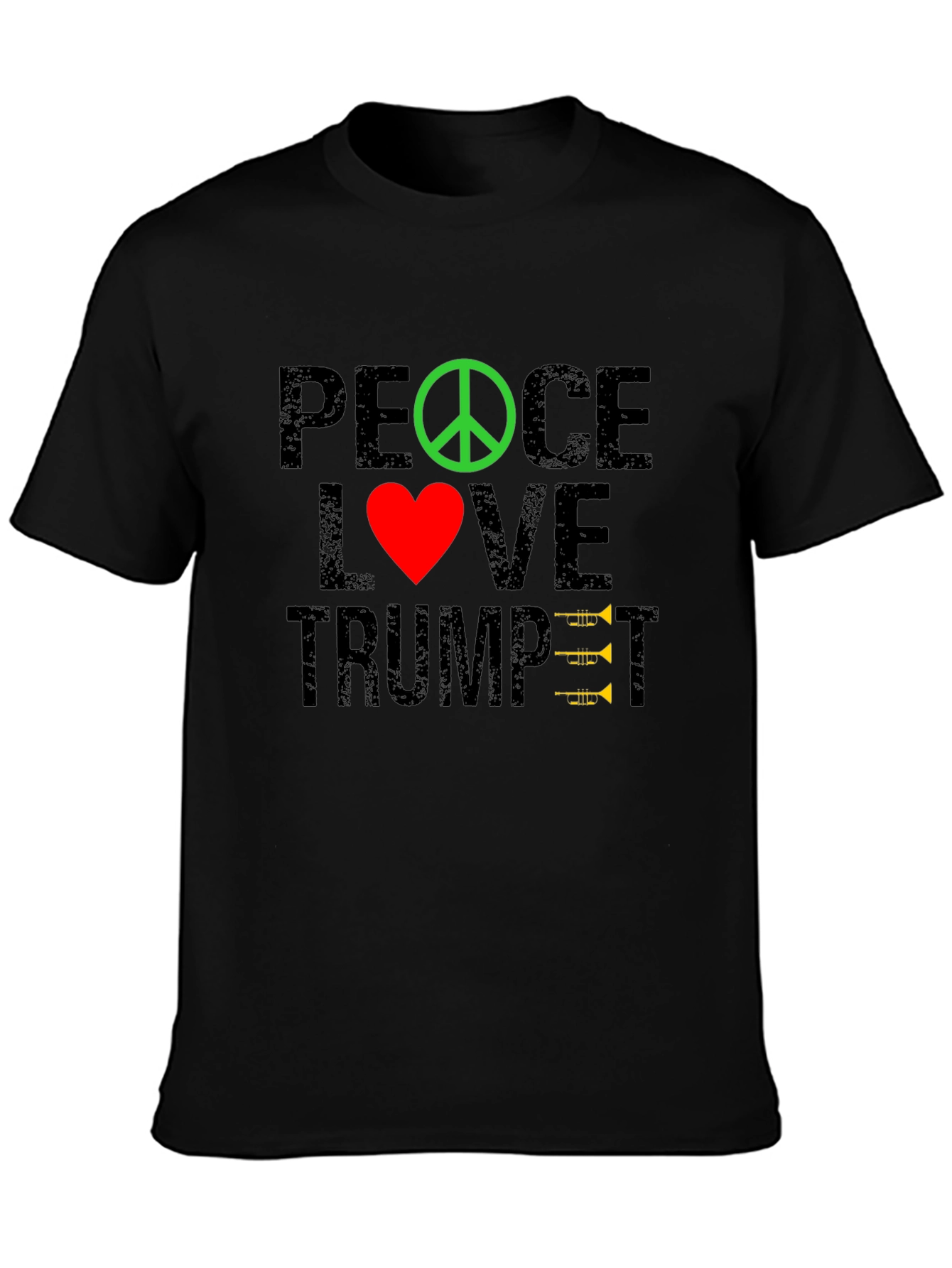 Peace Love Trumpet T-Shirt - Music Lover Tee