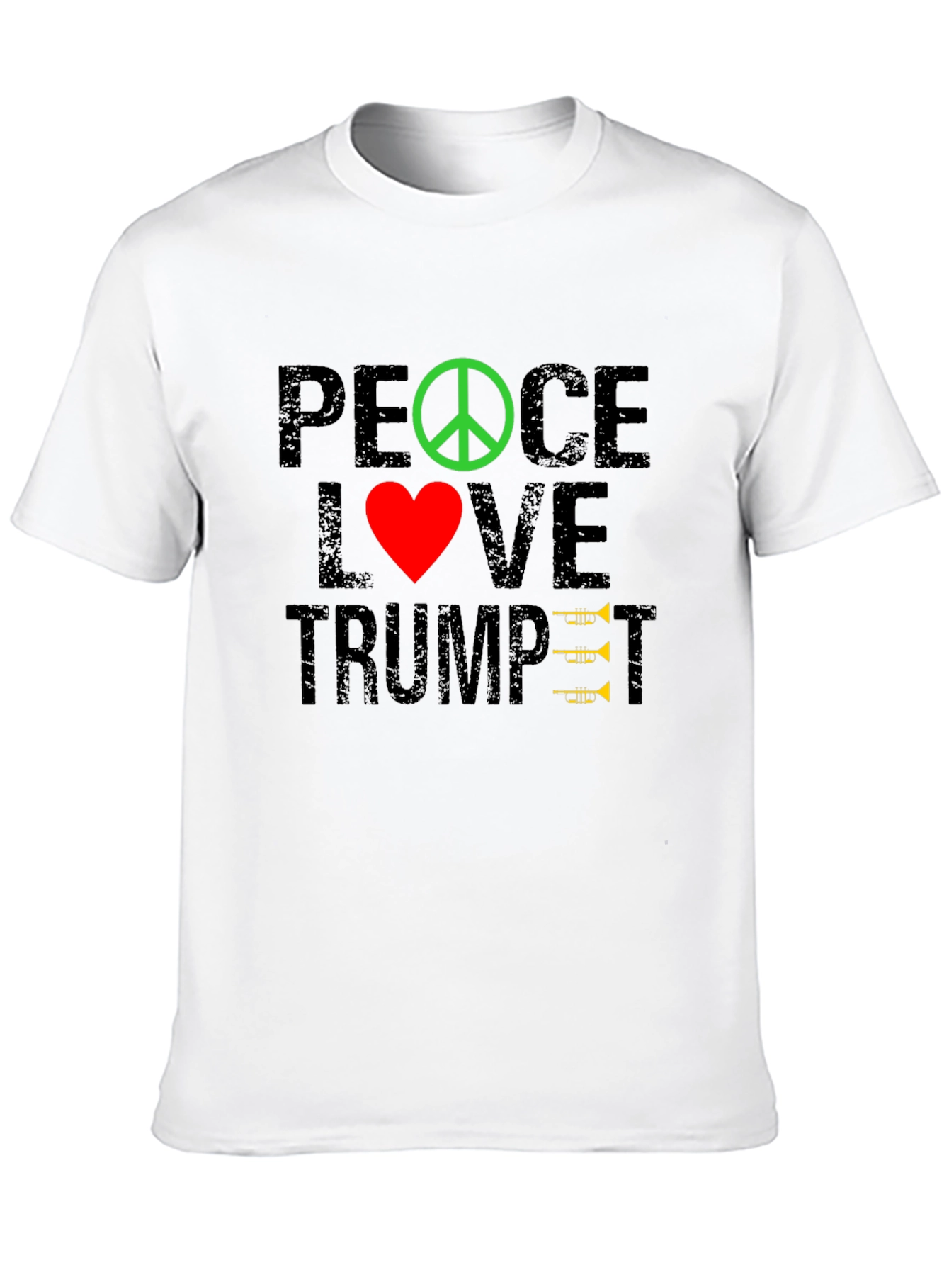 Peace Love Trumpet T-Shirt - Music Lover Tee