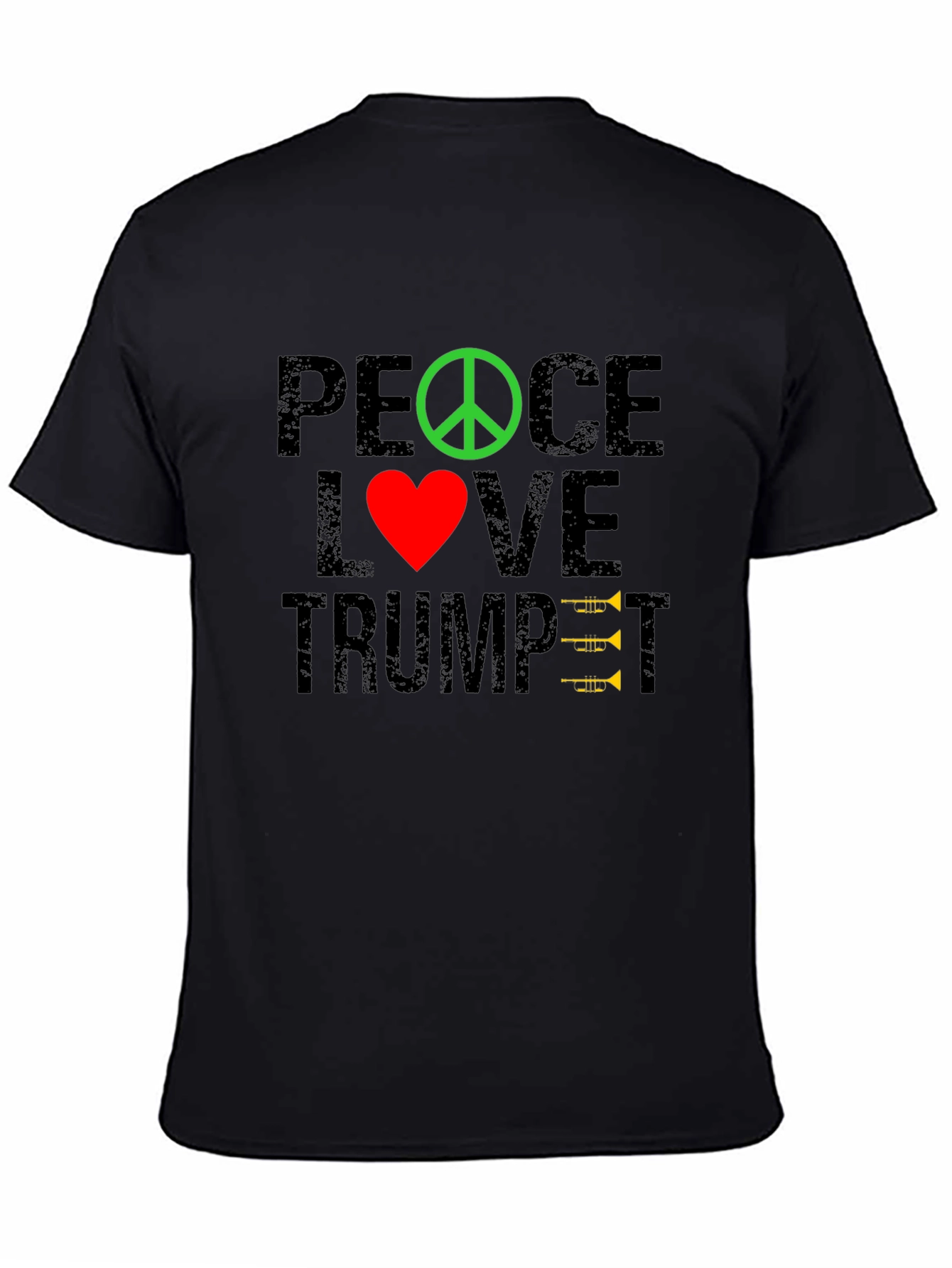 Peace Love Trumpet T-Shirt - Music Lover Tee