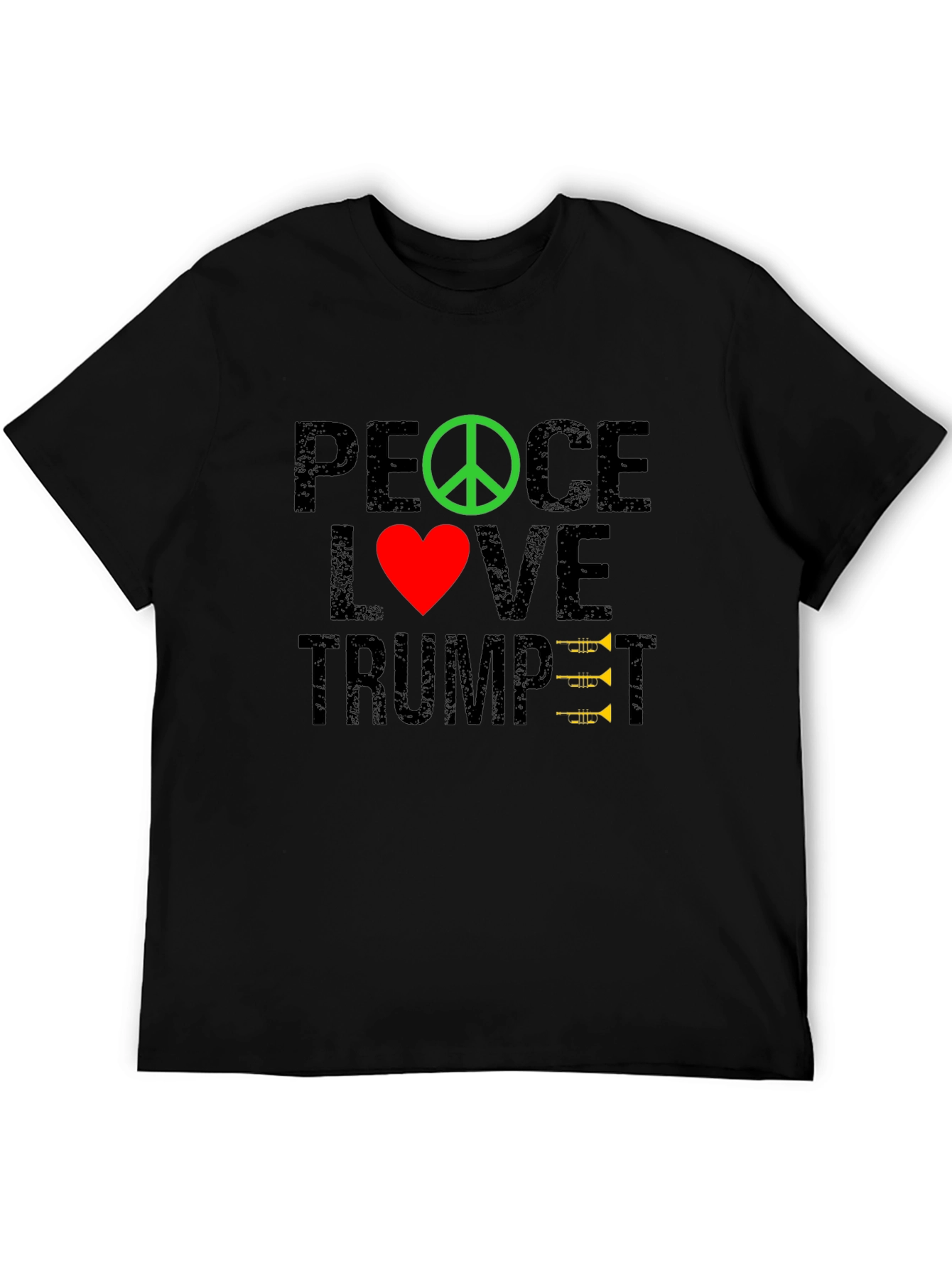 Peace Love Trumpet T-Shirt - Music Lover Tee