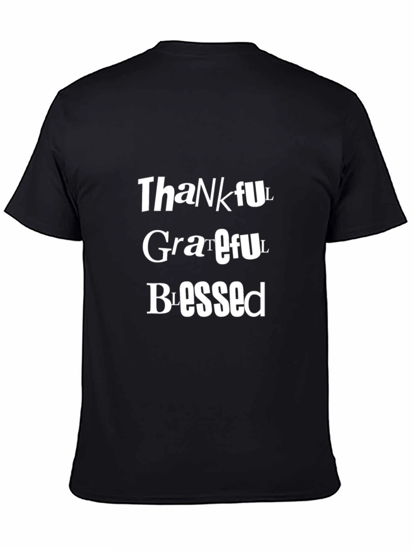 Thankful Grateful Blessed Black T-Shirt