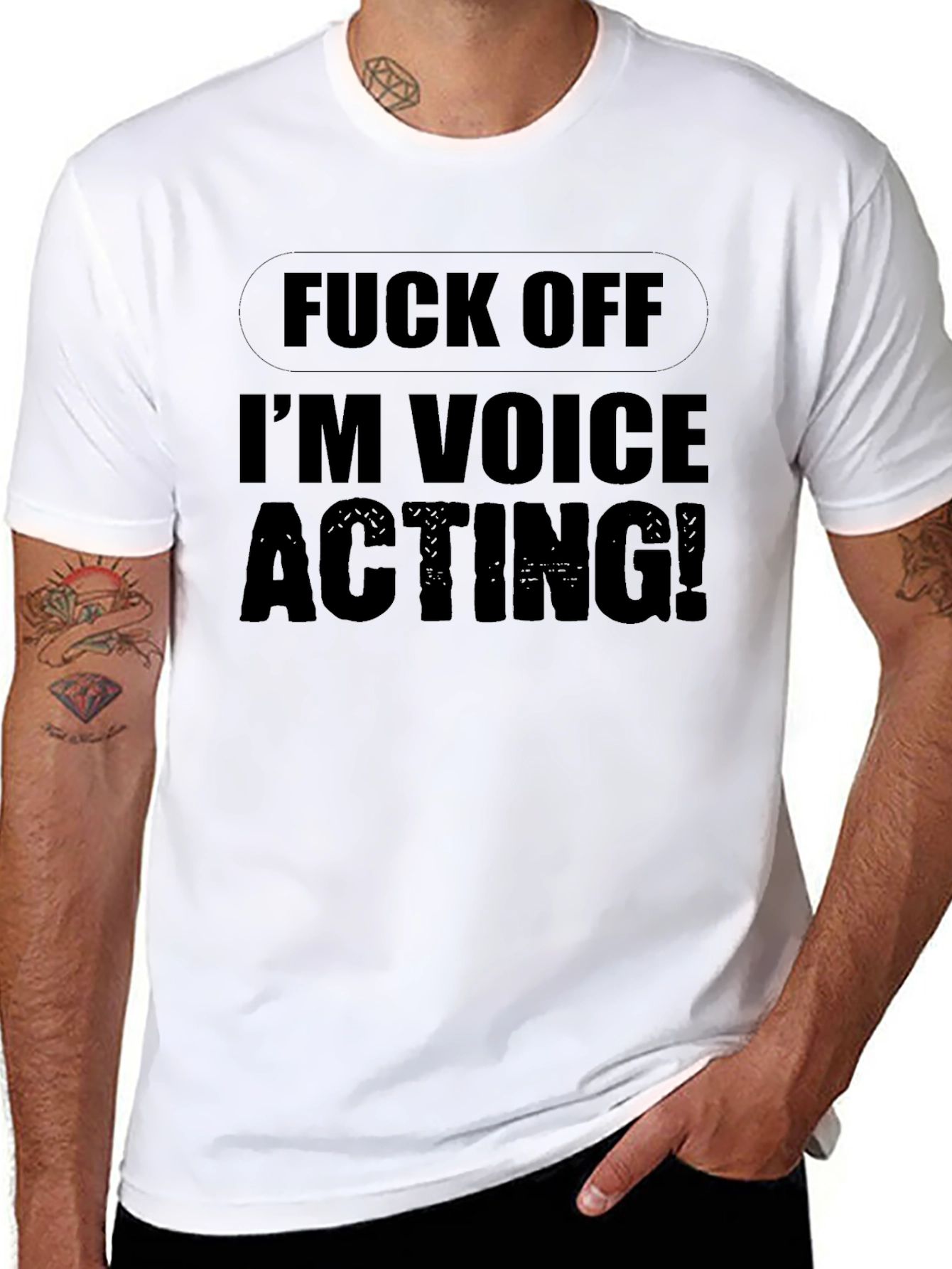 Funny Voice Acting T-Shirt - Black Graphic Tee
