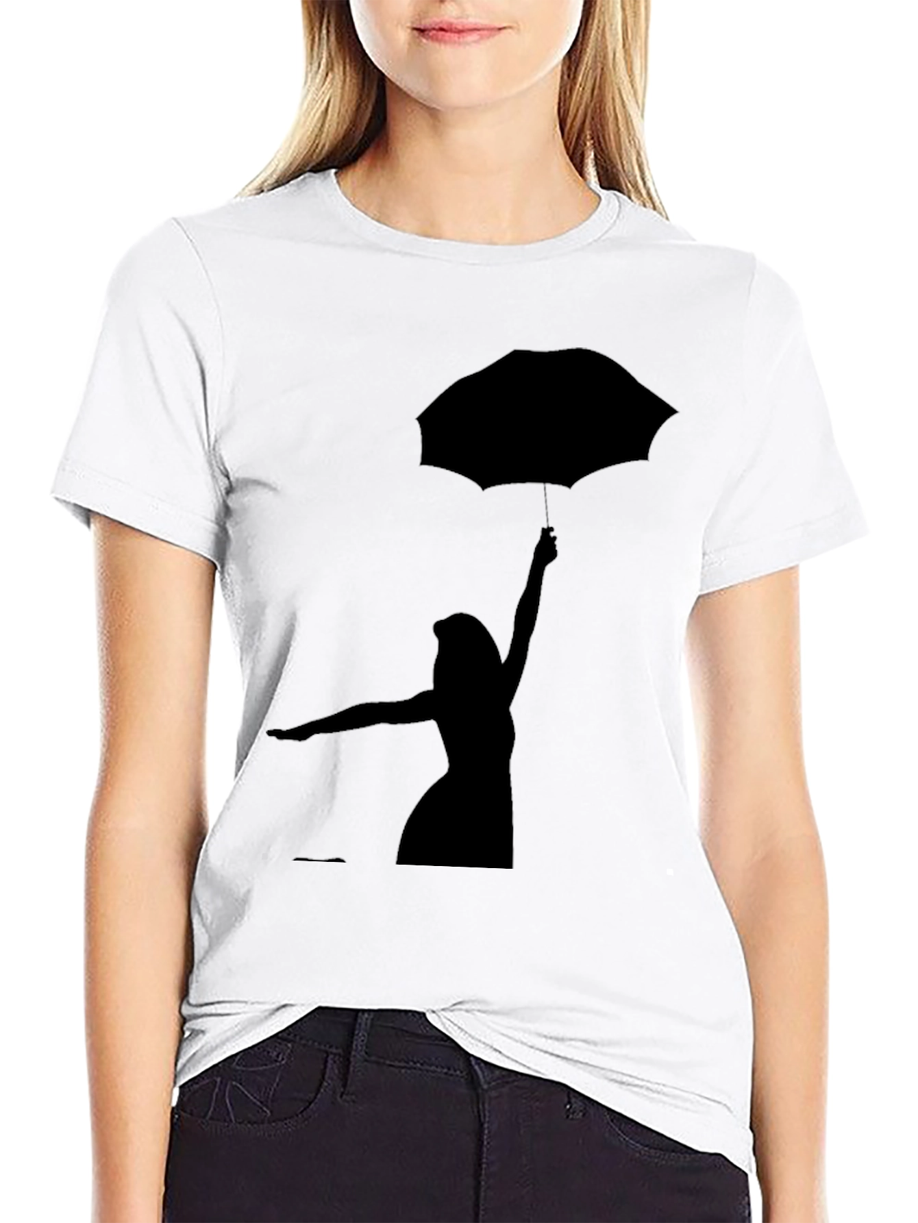 Silhouette Umbrella Graphic Tee - Stylish Casual Wear