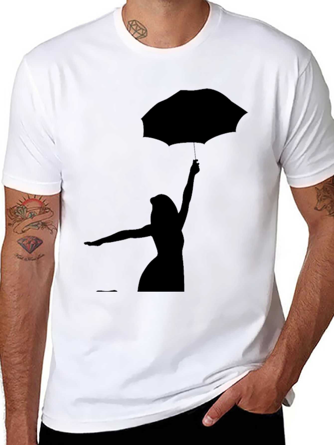 Silhouette Umbrella Graphic Tee - Stylish Casual Wear