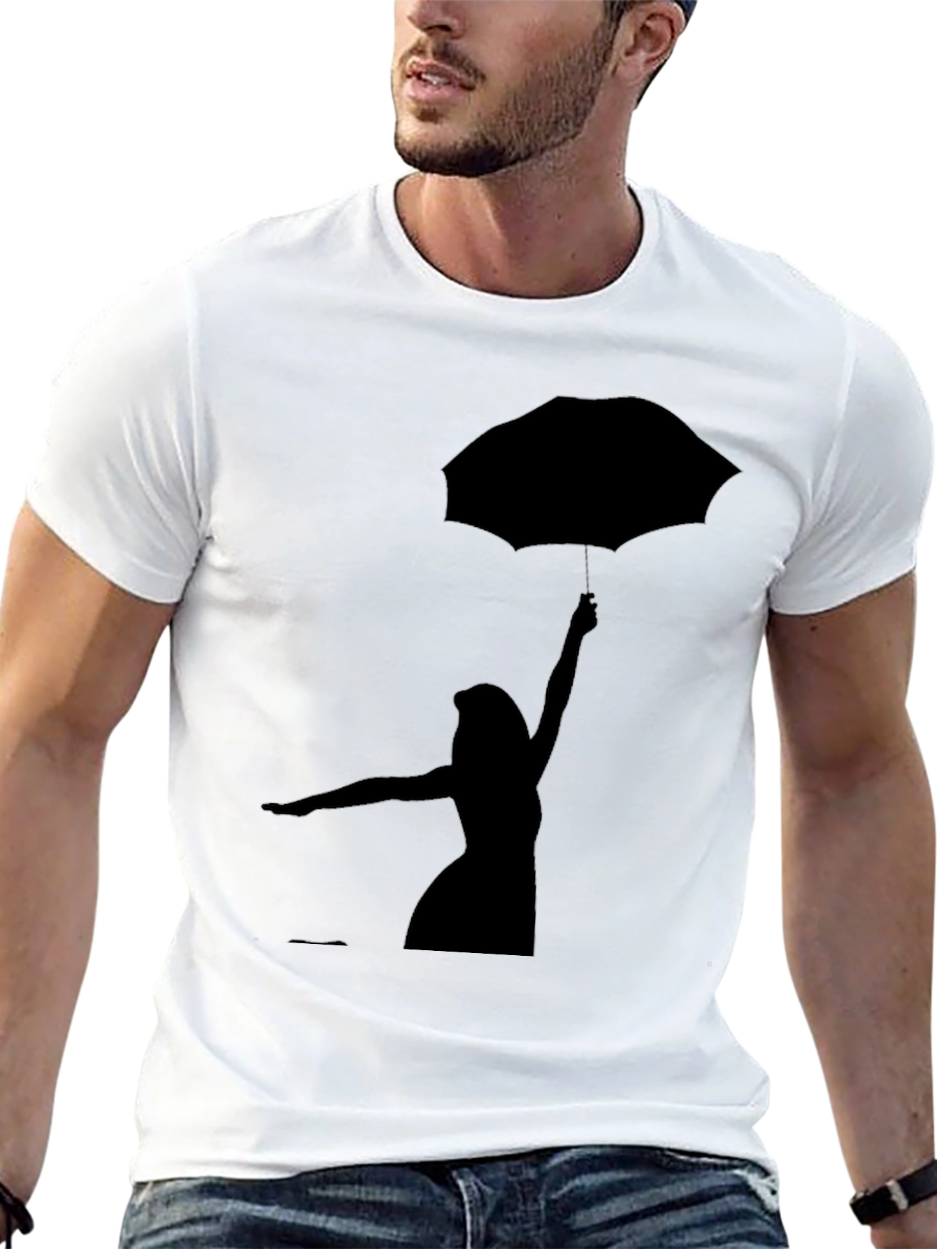 Silhouette Umbrella Graphic Tee - Stylish Casual Wear