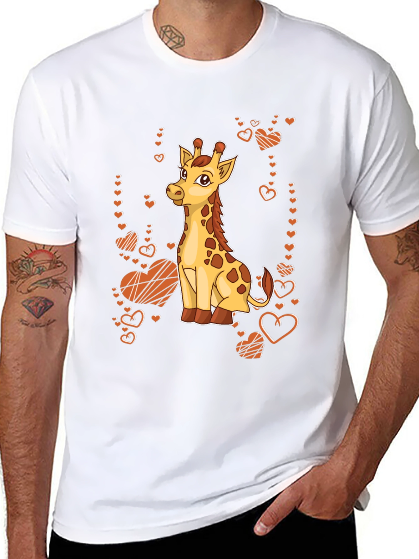 Cute Giraffe Heart T-Shirt - Valentines Day Apparel