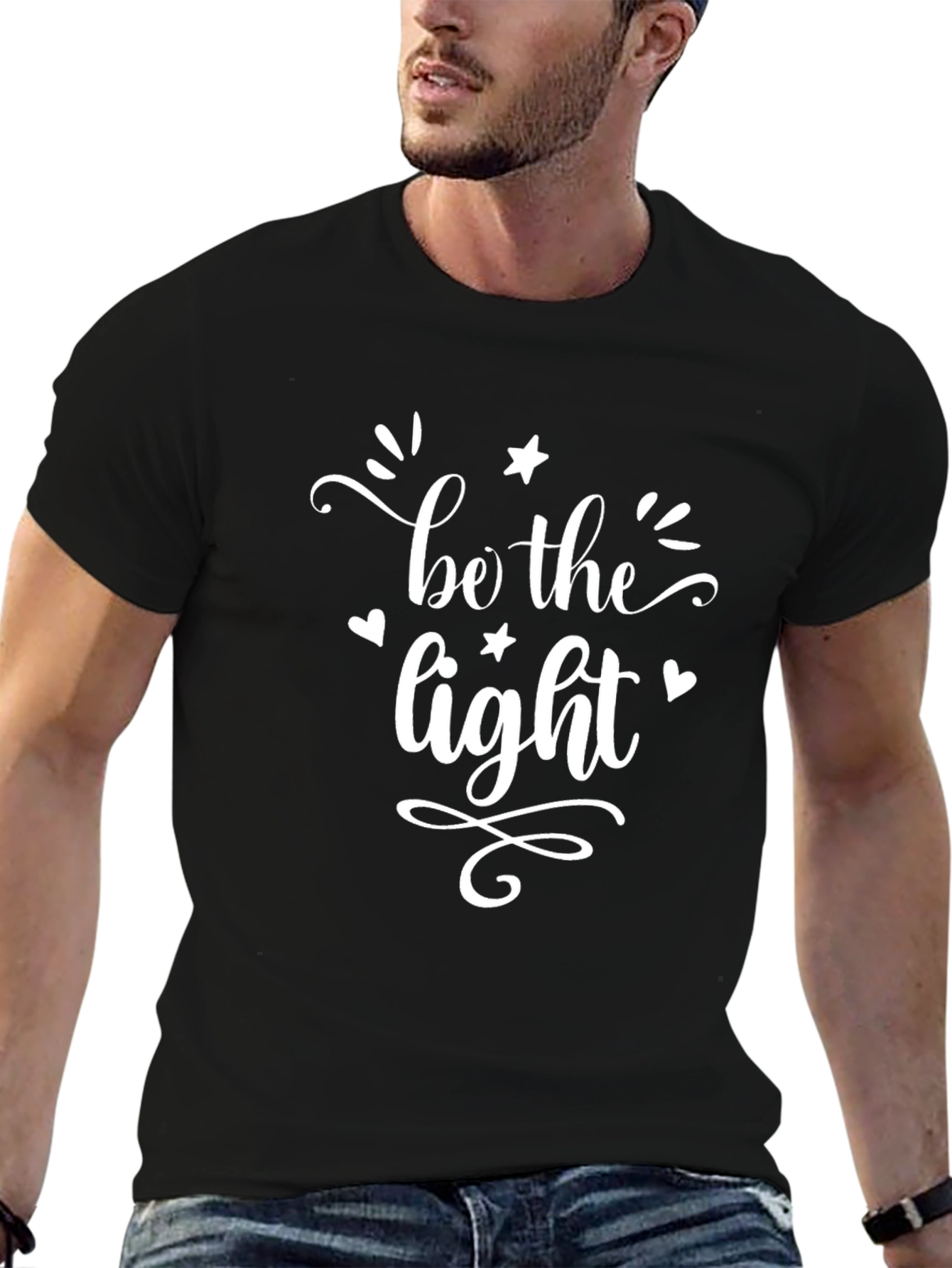 Be the Light Graphic T-Shirt - Black Stylish Design