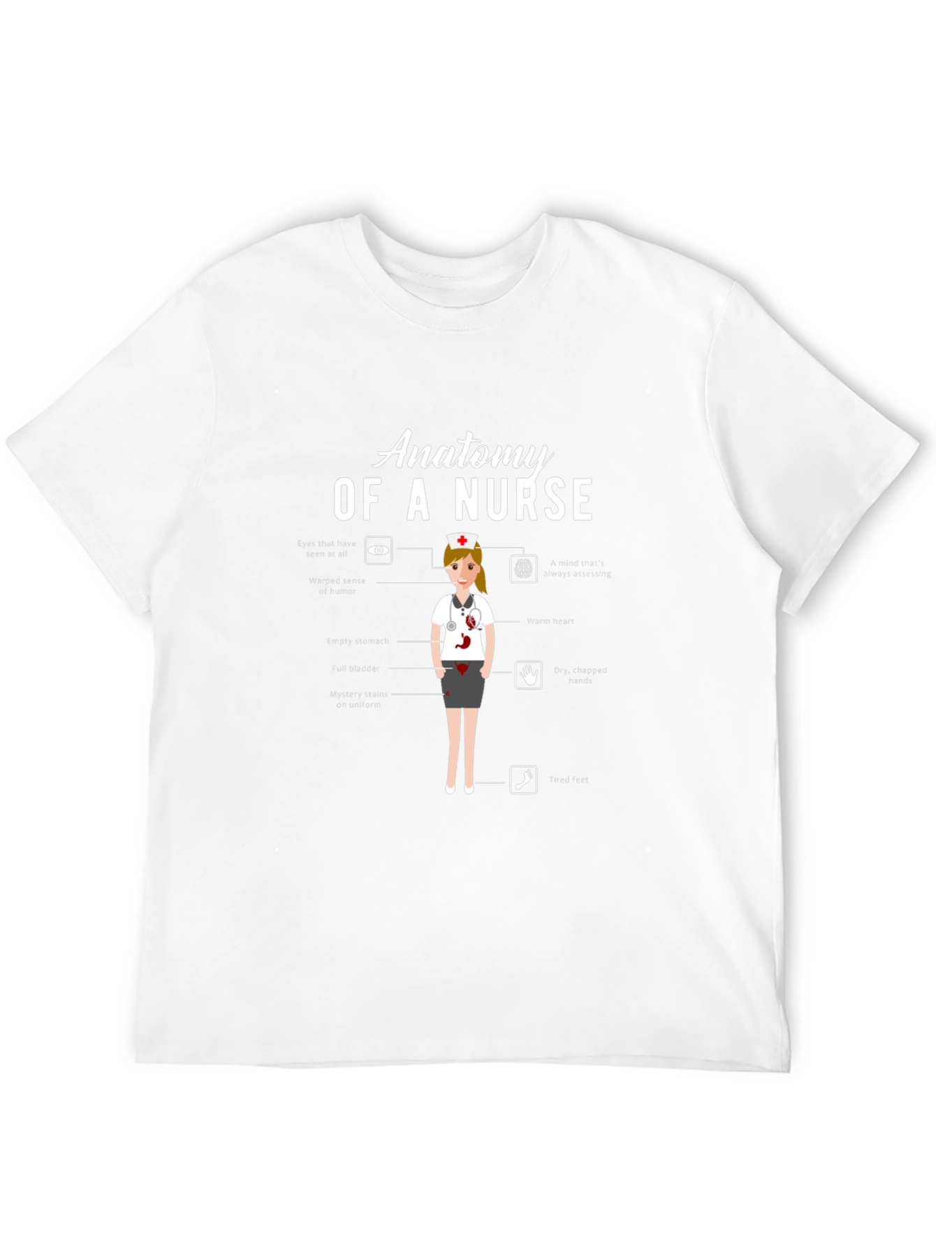Anatomy of a Nurse T-Shirt Funny Nursing Gift