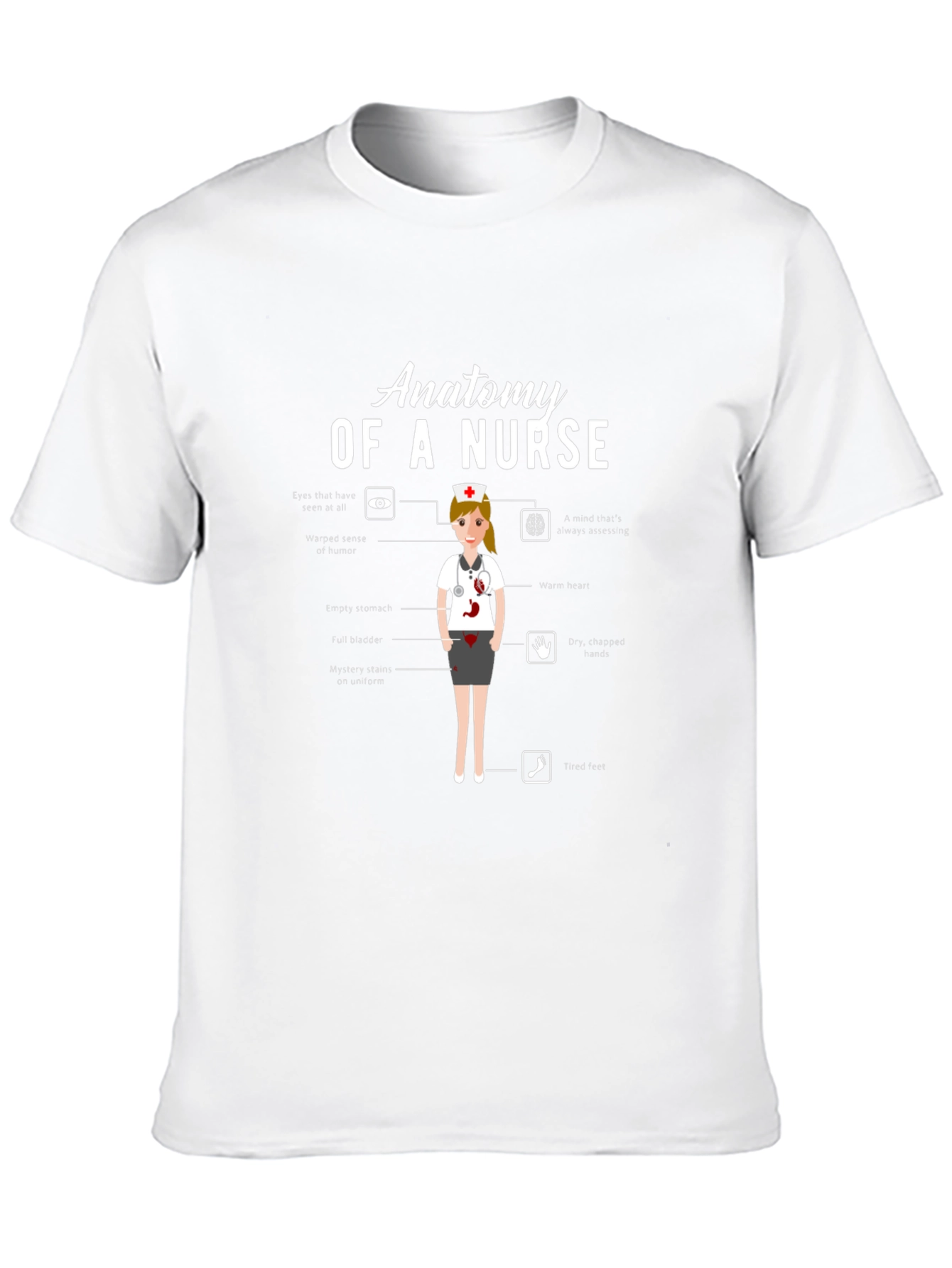 Anatomy of a Nurse T-Shirt Funny Nursing Gift
