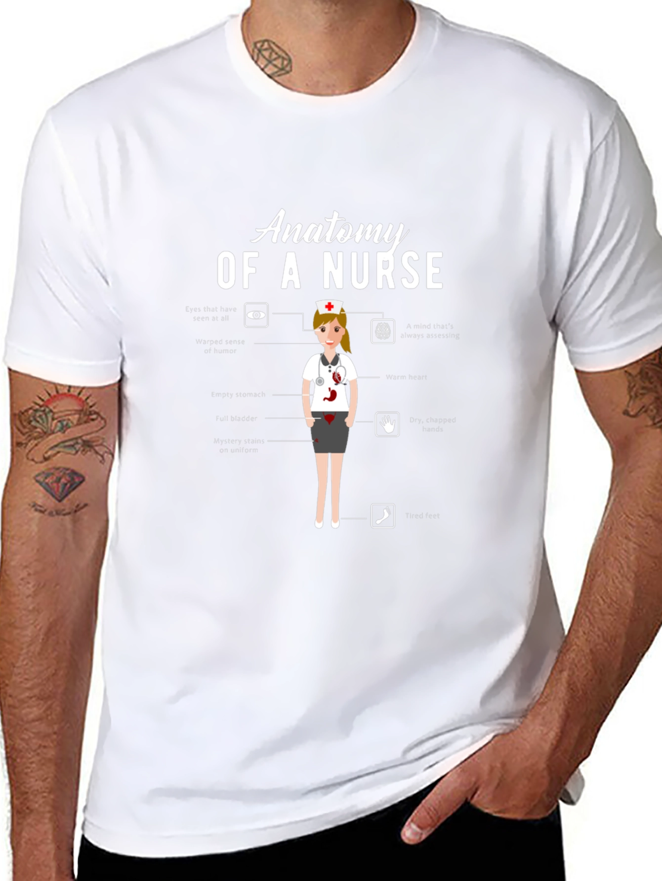 Anatomy of a Nurse T-Shirt Funny Nursing Gift