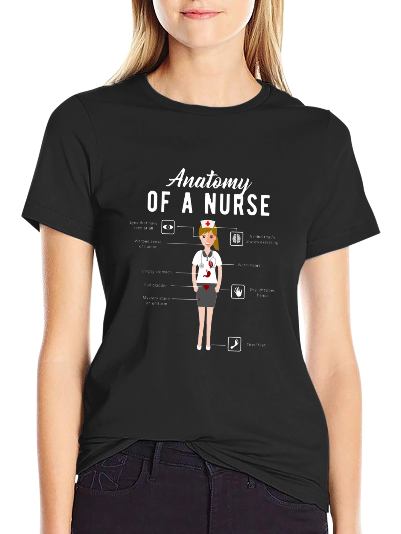 Anatomy of a Nurse T-Shirt Funny Nursing Gift