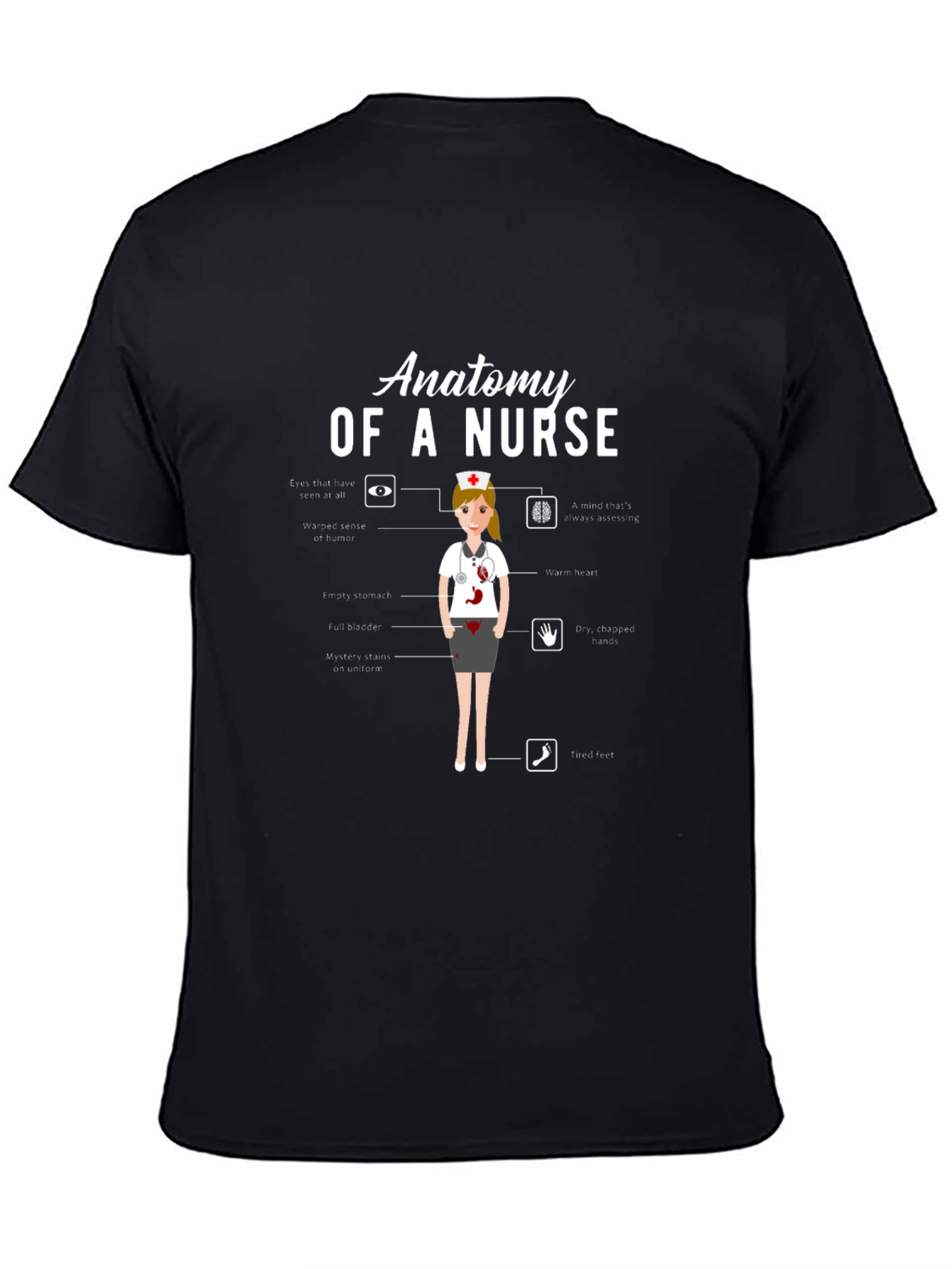 Anatomy of a Nurse T-Shirt Funny Nursing Gift