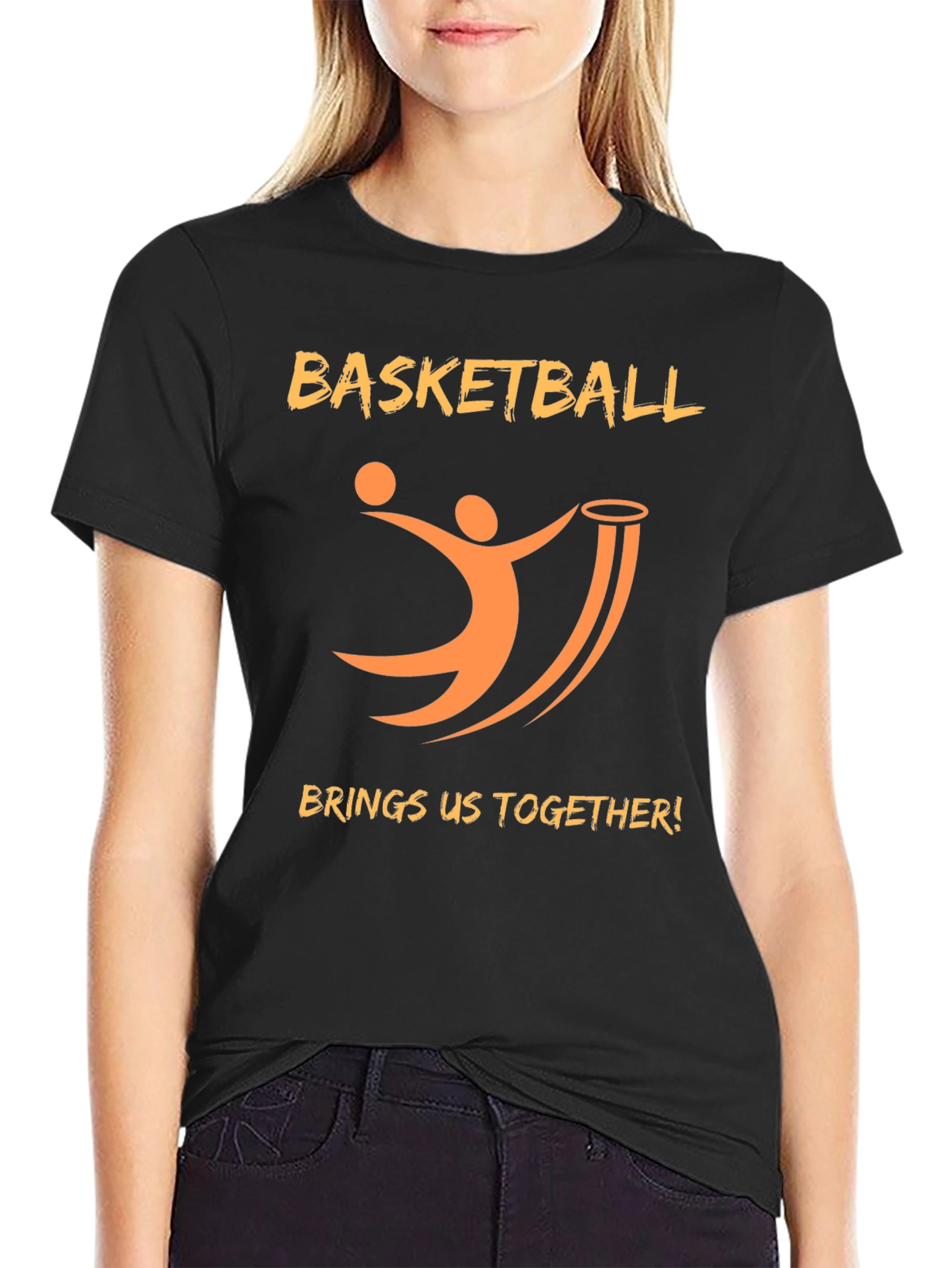 Basketball Graphic Print Crew Neck T-Shirt